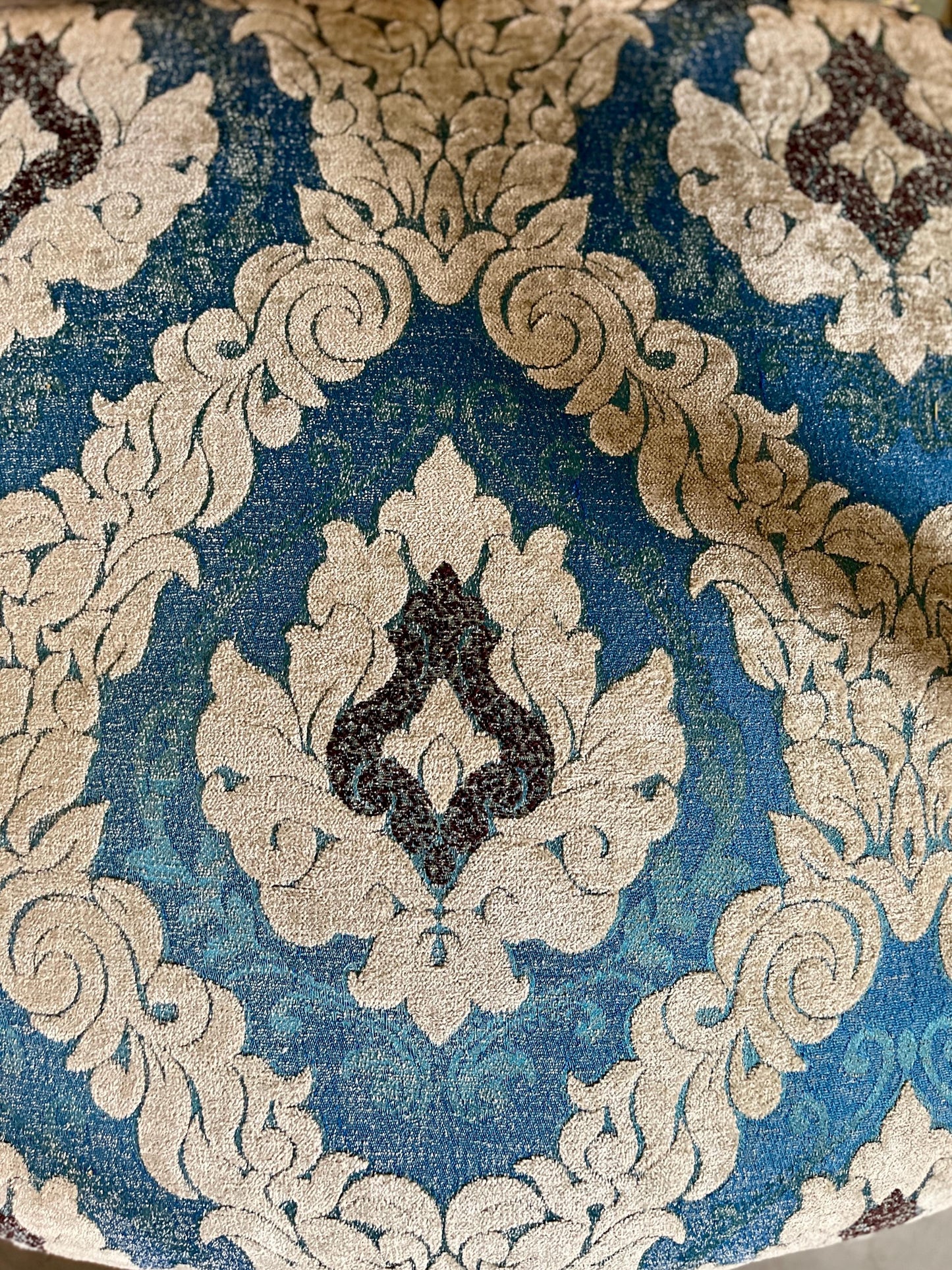 Armchairs French Louis Style in Blue Damask Retro Baroque Rococo Style Armchair Lounge Chair for Home Decor