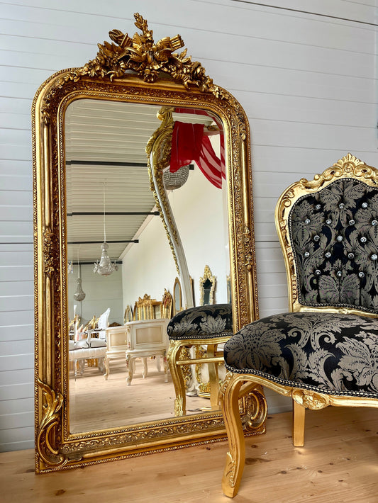 Floor Mirror French Baroque Rococo Style Mirror in Gold Finish for Home Decor or Hotel Decoration