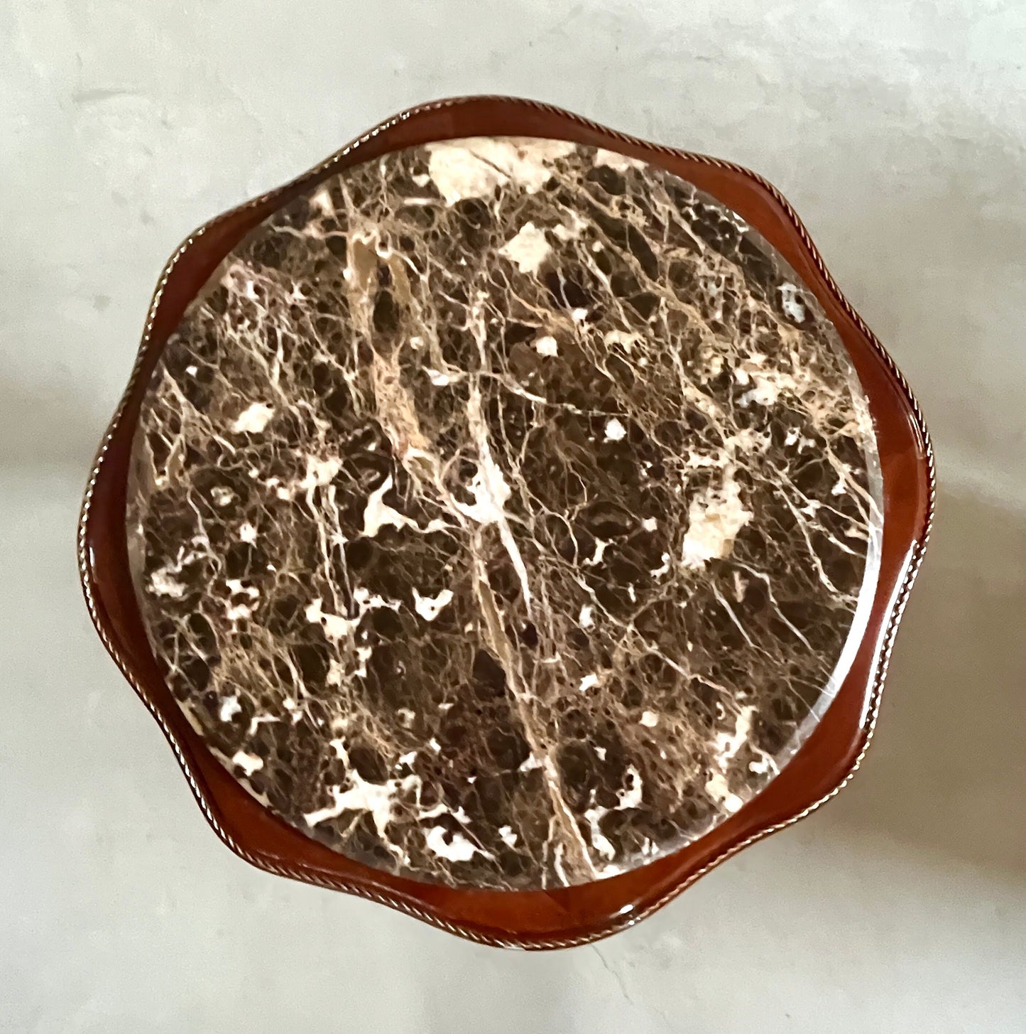 Side Table Marble Top Retro Baroque Style Tea Table Café Table Antique Style Wooden Table with Marble Top for Home Decor