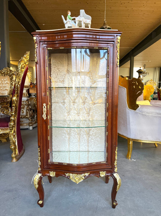 Display Cabinet French Louis Style  Glass Wooden Showcase Retro Baroque Style for Home Decoration