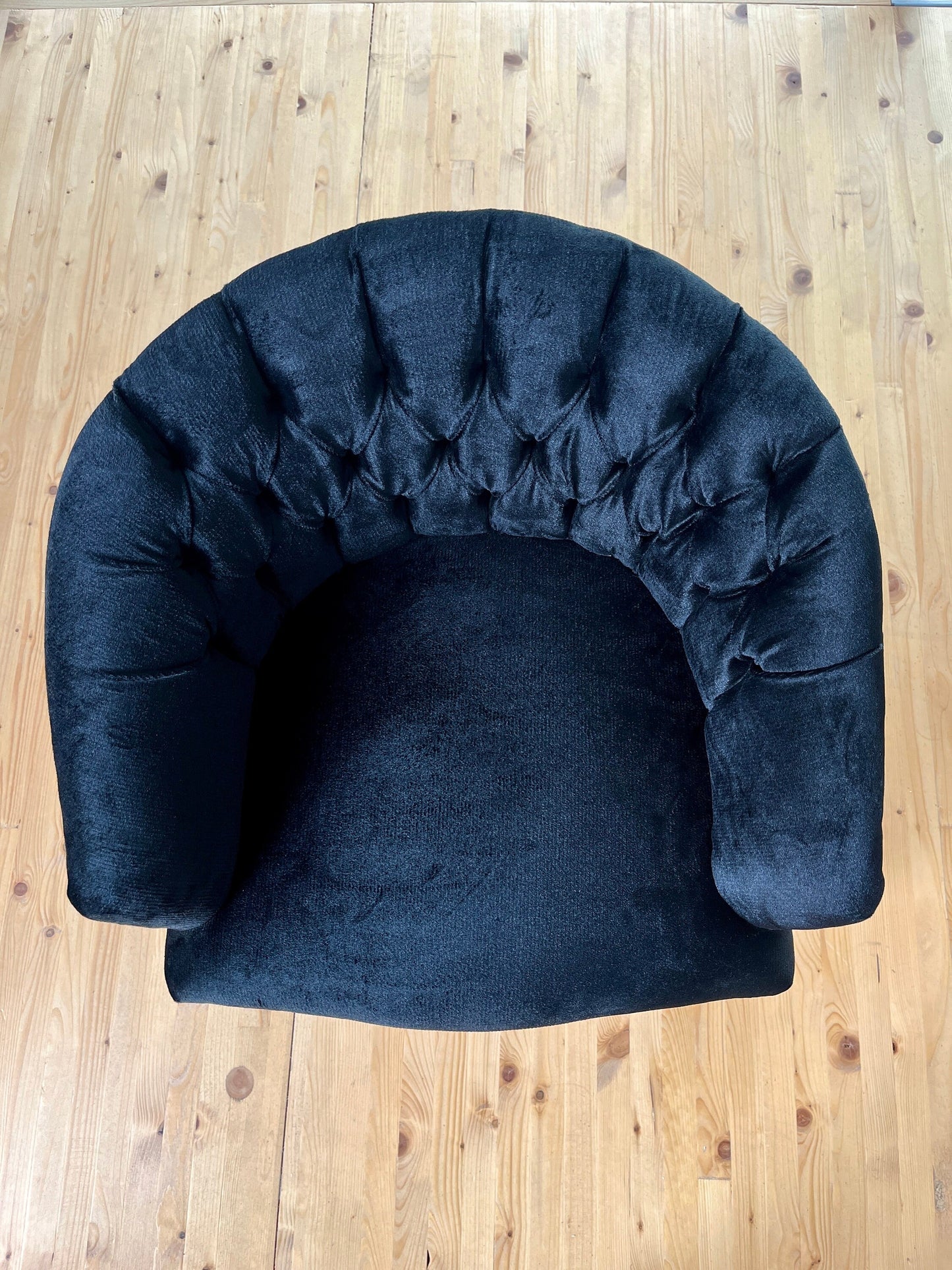 Cocktail Chair Tufted Velvet Black French Baroque Rococo Style in Jungle Zebra Print at Back Lounge Bar Chair in Tufted Velvet Black