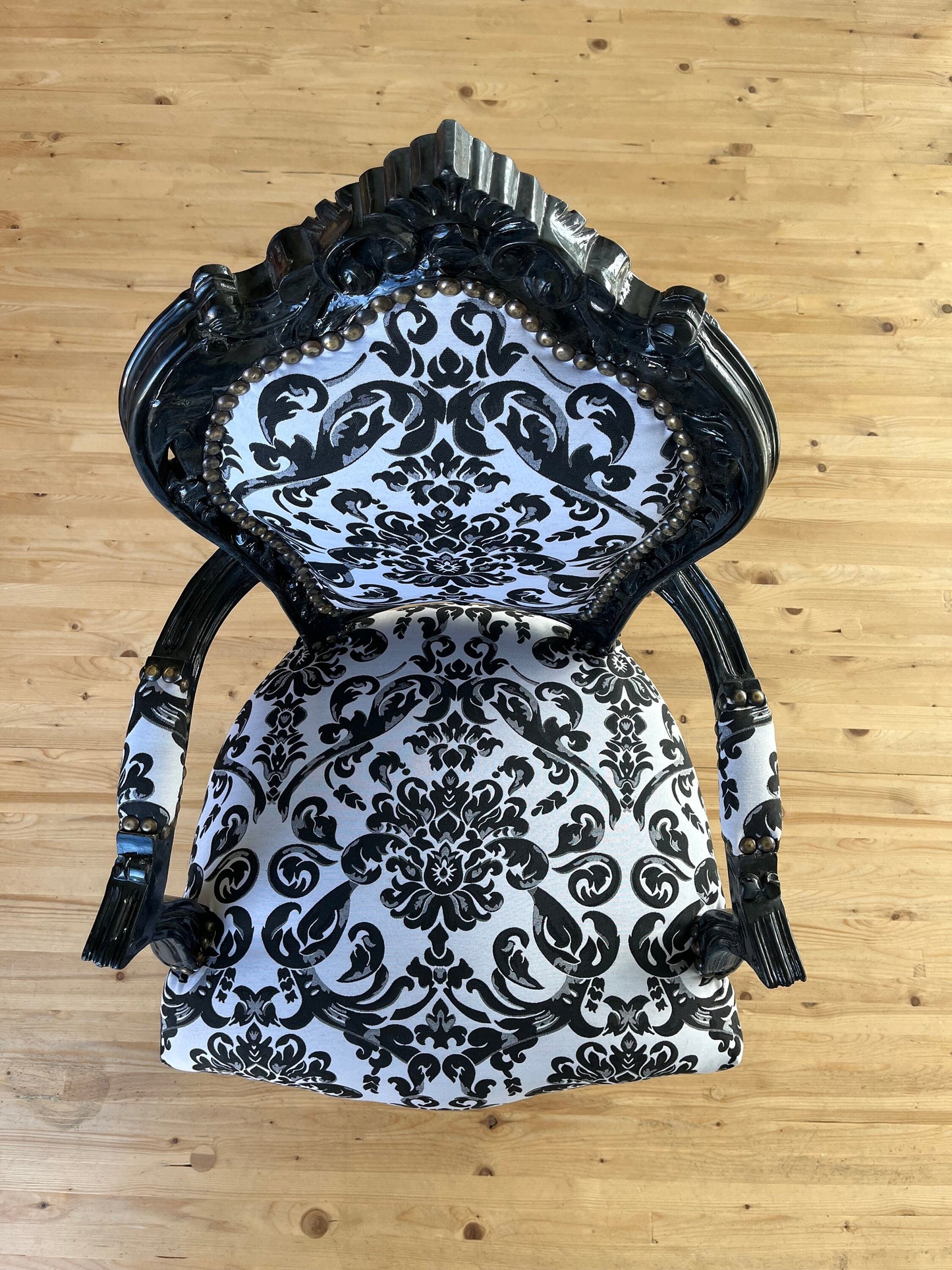 Armchair French Louis Style Chair Baroque Rococo Style Armchair in Floral Print for Home