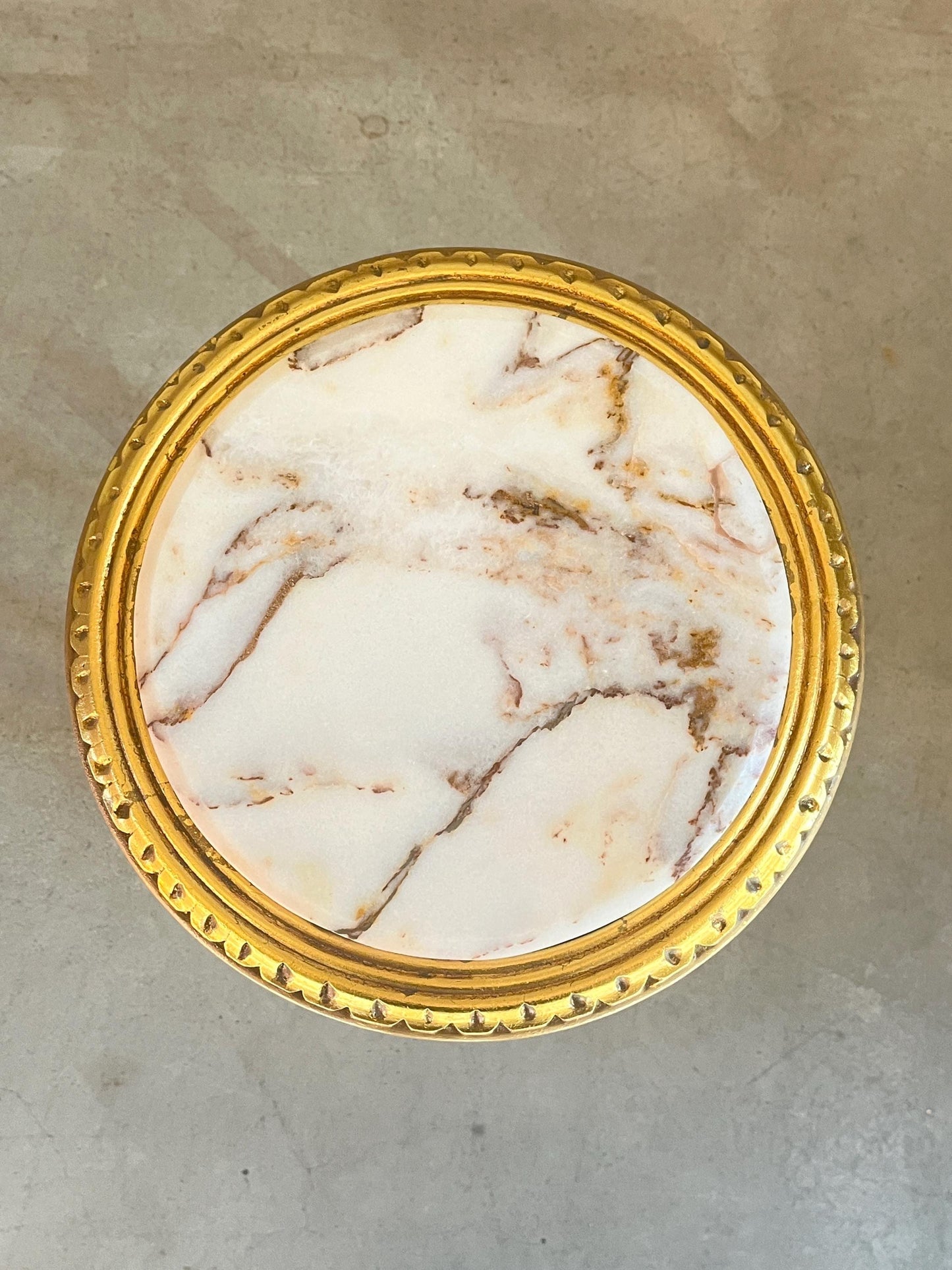 Small Side Table Baroque Rococo Style with Marble Top in Gold Finish Tea Table Coffee Table for Home Decor