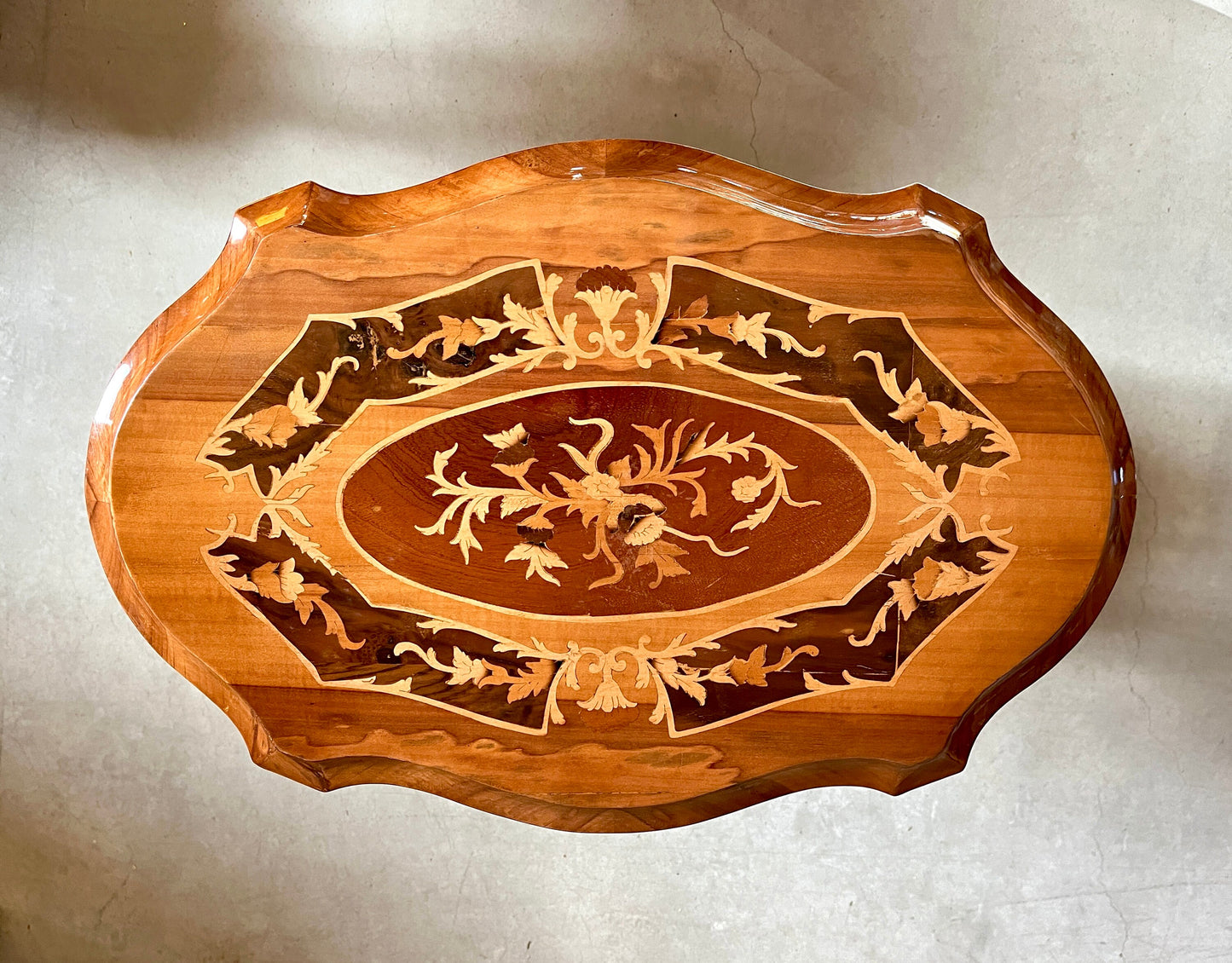 Side Table French Antique Style Wooden Brown Coffee Table Retro Baroque Style Side Table for Home Decor