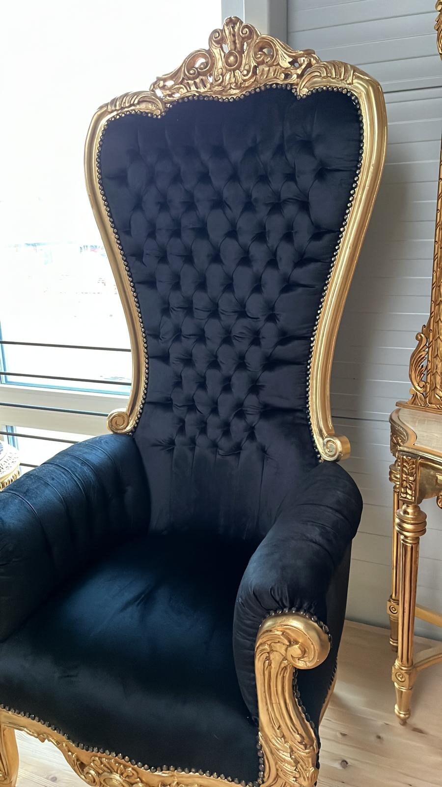 Thron im französischen Barock-Rokoko-Stil / Huge Sofa Chair Antique Style Real Wood Big Armchair for Special Event - Made to Order