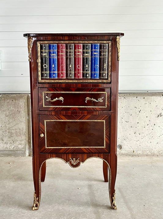 Französischer antiker Barockschrank Bücherregal Beistelltisch / French antique baroque cabinet bookcase side table