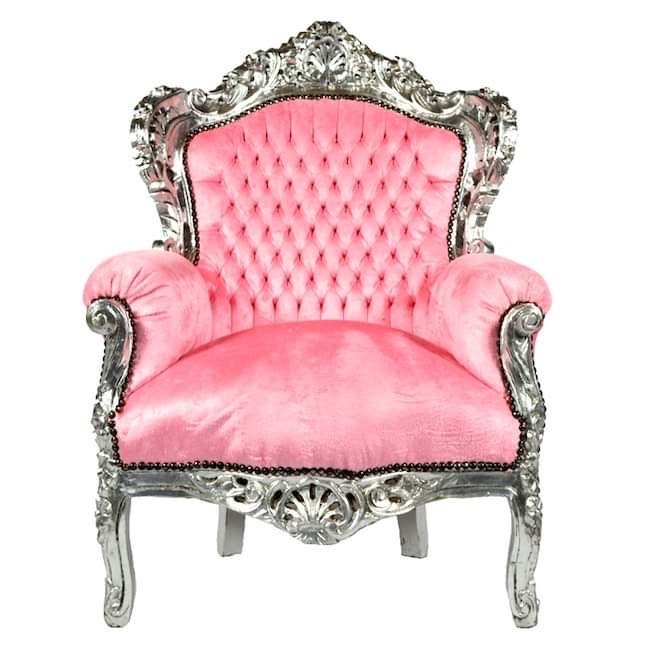 Sessel Barock Rokoko Stil /Armchair Retro Baroque Rococo Style Sofa Chair Nostalgic French Antique Style in Colorful Velvet - Made to Order