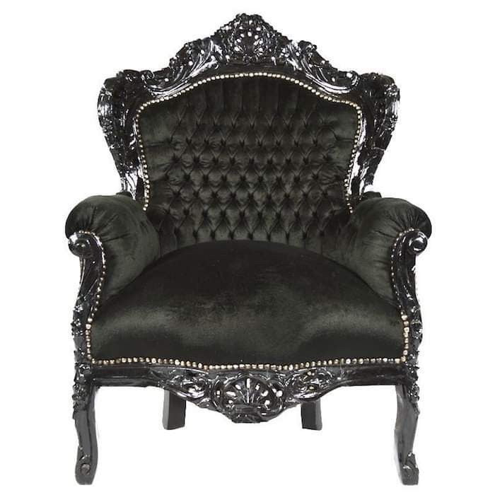 Sessel Barock Rokoko Stil /Armchair Retro Baroque Rococo Style Sofa Chair Nostalgic French Antique Style in Colorful Velvet - Made to Order