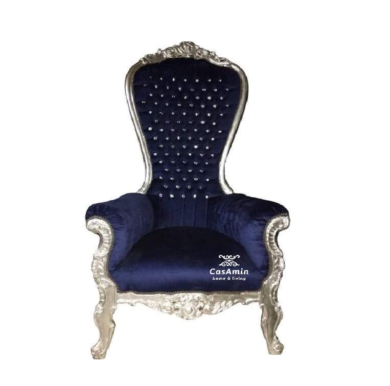 Thron im französischen Barock-Rokoko-Stil / Huge Sofa Chair Antique Style Real Wood Big Armchair for Special Event - Made to Order