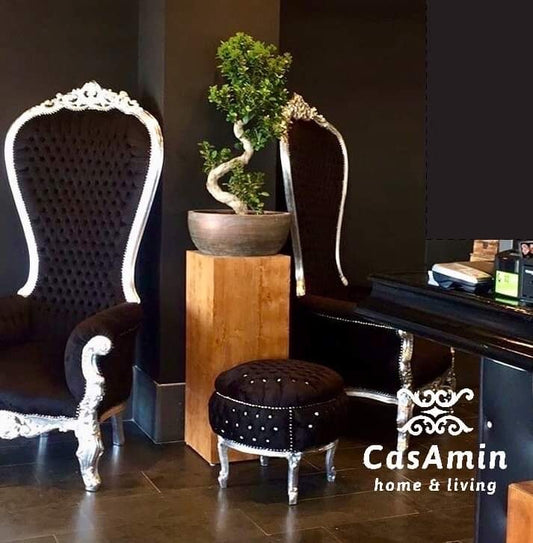 Thron im französischen Barock-Rokoko-Stil / Huge Sofa Chair Antique Style Real Wood Big Armchair for Special Event - Made to Order