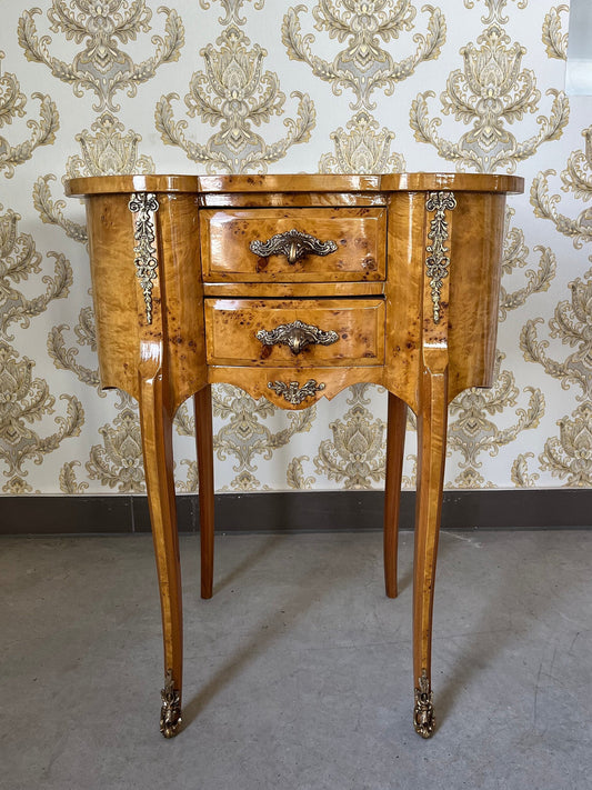 Louis Möbel Kommode Nachttisch im antiken Stil - Gelb / French Louis Chest of Drawers Antique Style Night Stand - Yellow Pea Shape