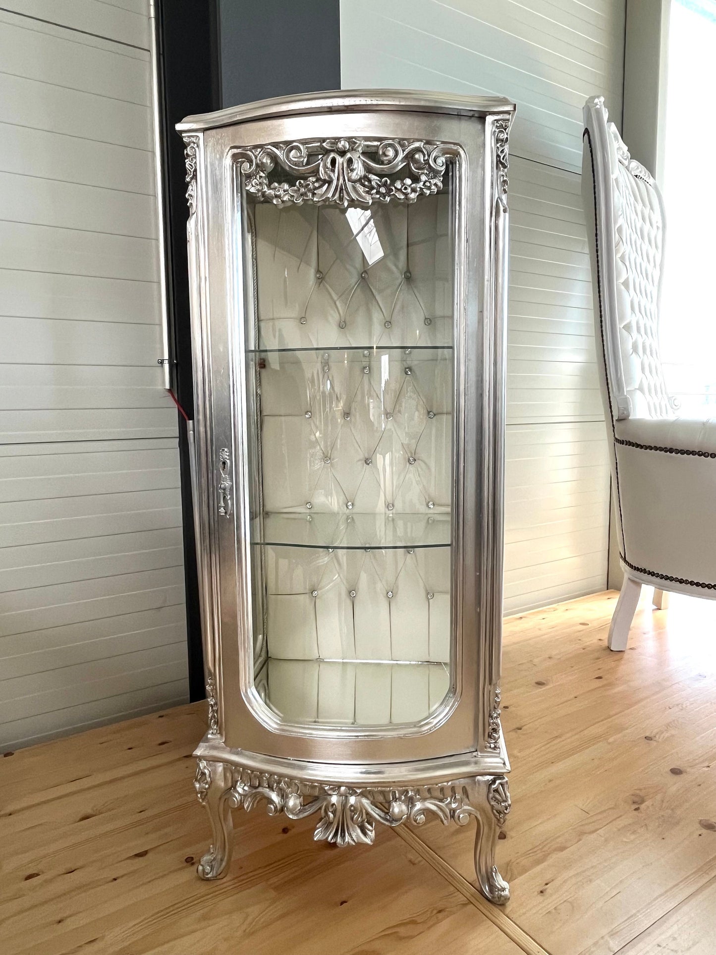 Showcase Gold French Louis XV Style Showcase Antique Style Silver Showcase Baroque Style Beige Showcase Home Decor French Style for Home