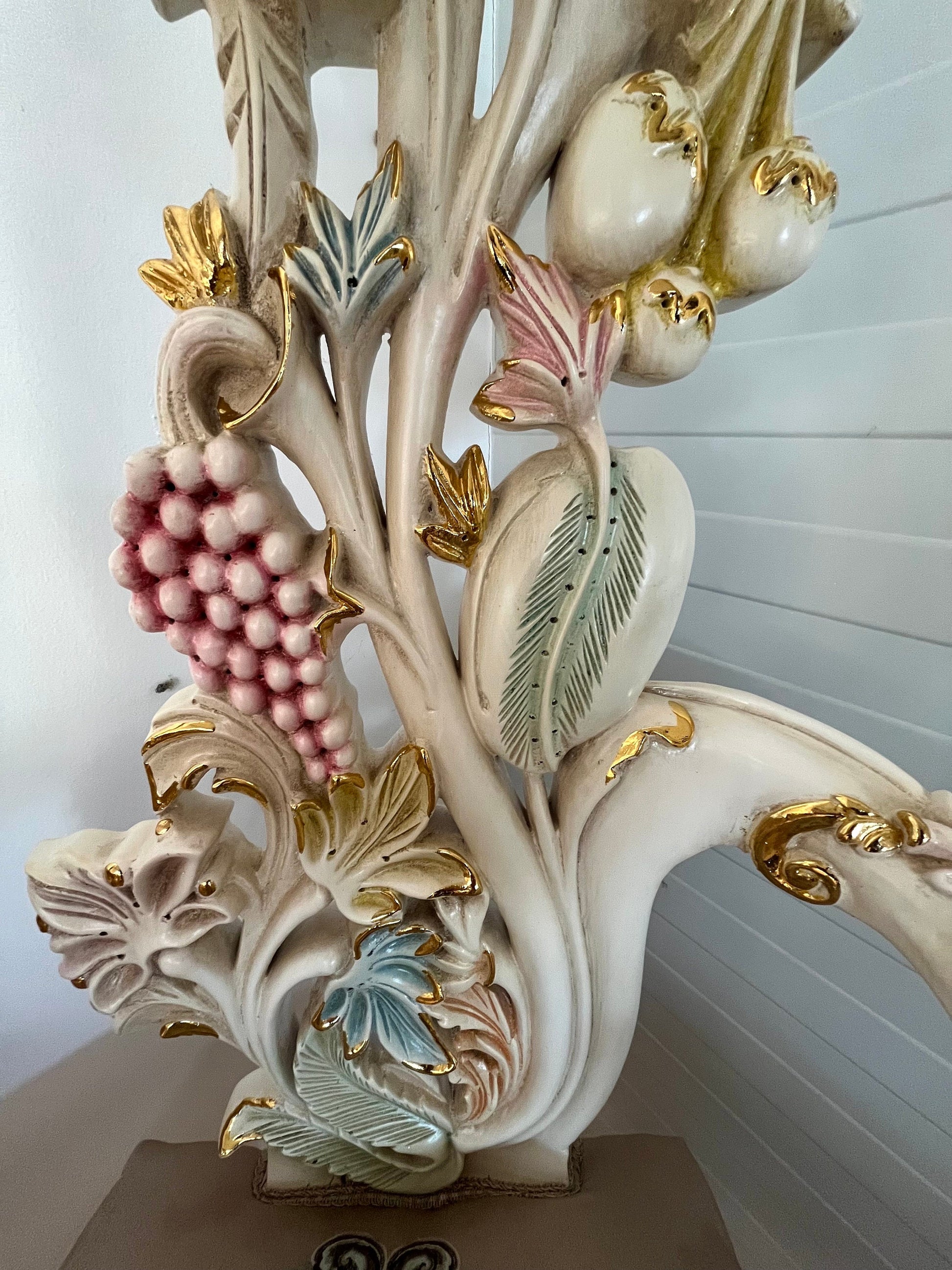 A Pair of Chairs French Baroque Style for Wedding Party Event in Flower Shape Backrest & Floral Embroidered Matching Fabric in Handcrafted
