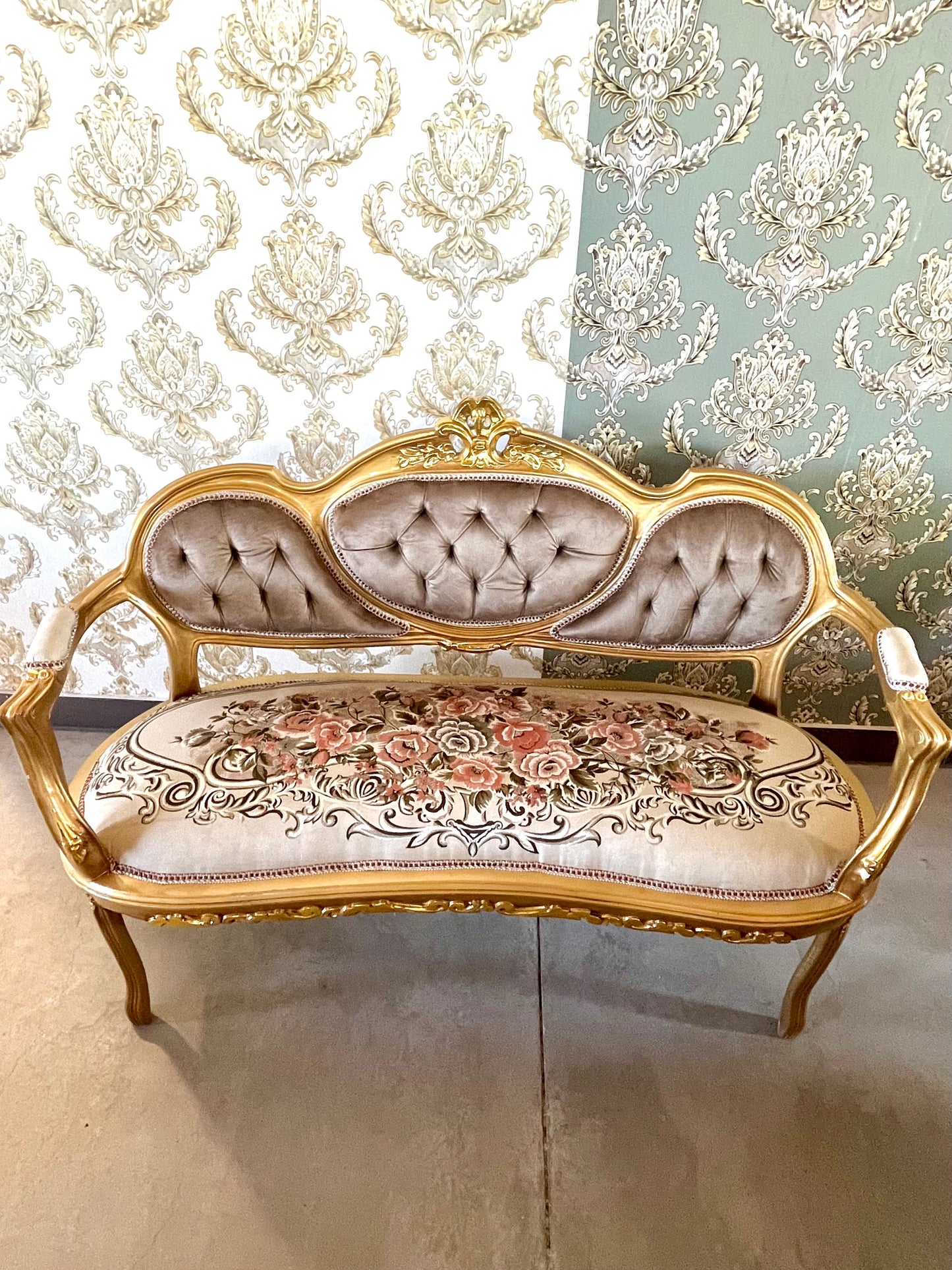 Sofa Set Camel Color Velvet for Home Sofa Set French Louis Style for Lodge Retro Style Settee Coffee Table Marble Top for Longue Room