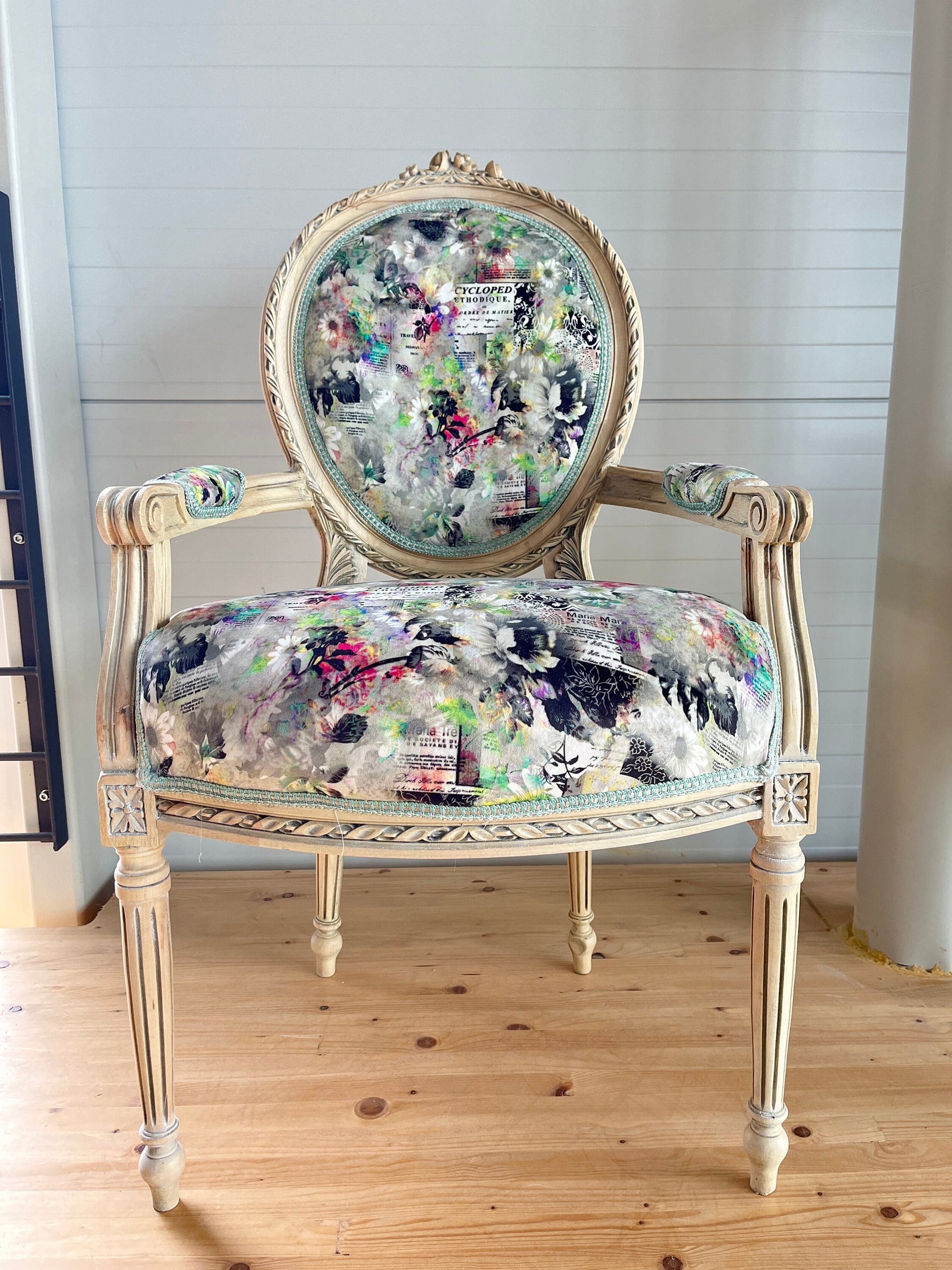 Sessel Französischer Barockstil Esszimmerstuhl Akzentstuhl/Armchair French Baroque Style Dining Chair Accent Chair- Summer Flower Series 2