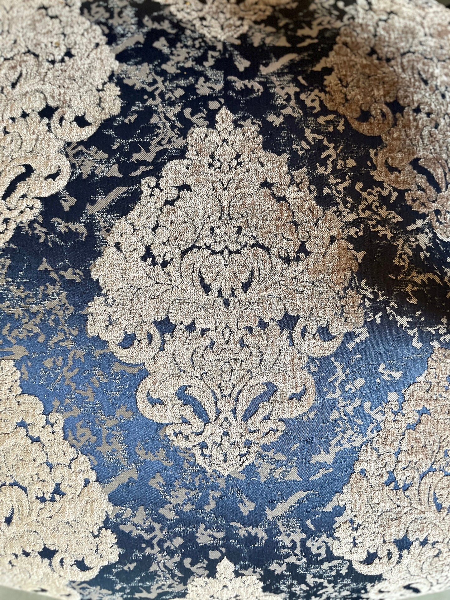2 Armchairs & Table Set French Louis Style in Navy Blue Retro Baroque Rococo Style Armchair Table Set For Home Decor Hotel Lounge Chair Set