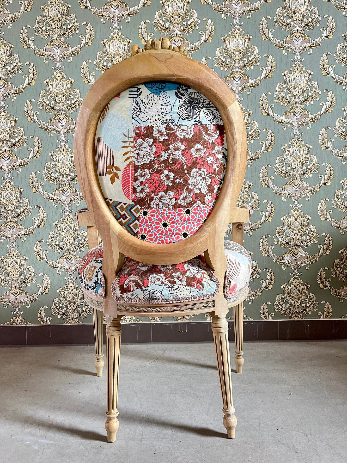 Sessel Französischer Barockstil Esszimmerstuhl Akzentstuhl/Armchair French Baroque Style Dining Chair Accent Chair- Summer Flower Series 1