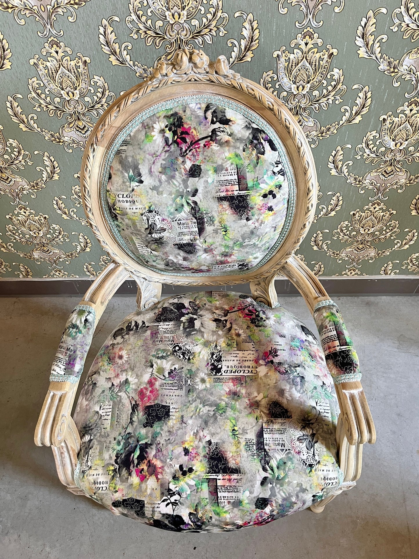 Sessel Französischer Barockstil Esszimmerstuhl Akzentstuhl/Armchair French Baroque Style Dining Chair Accent Chair- Summer Flower Series 2