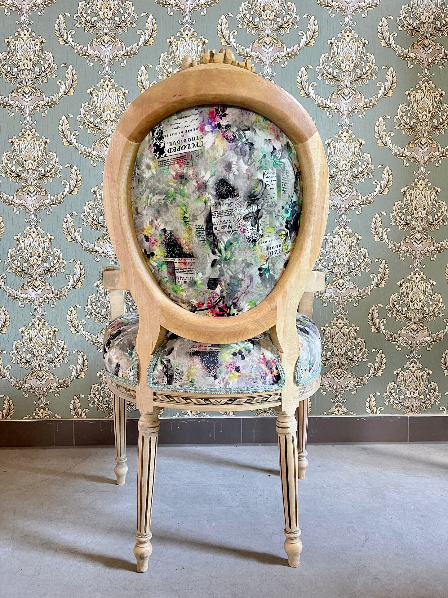 Sessel Französischer Barockstil Esszimmerstuhl Akzentstuhl/Armchair French Baroque Style Dining Chair Accent Chair- Summer Flower Series 2