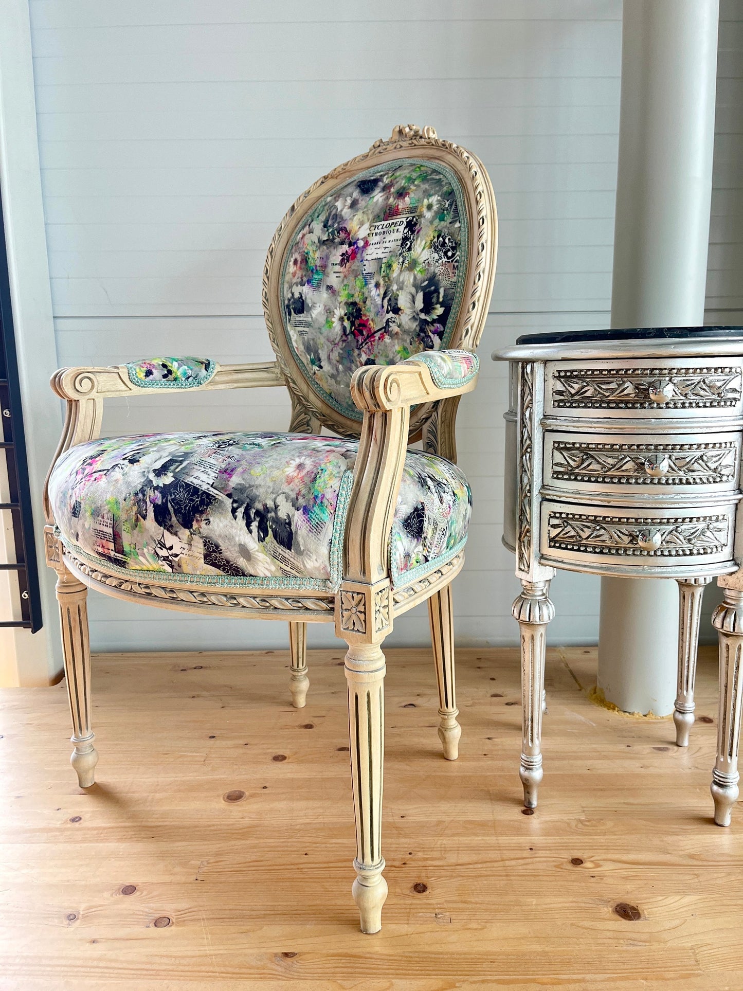 Sessel Französischer Barockstil Esszimmerstuhl Akzentstuhl/Armchair French Baroque Style Dining Chair Accent Chair- Summer Flower Series 2