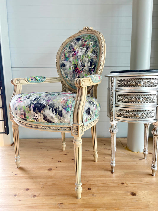 Sessel Französischer Barockstil Esszimmerstuhl Akzentstuhl/Armchair French Baroque Style Dining Chair Accent Chair- Summer Flower Series 2
