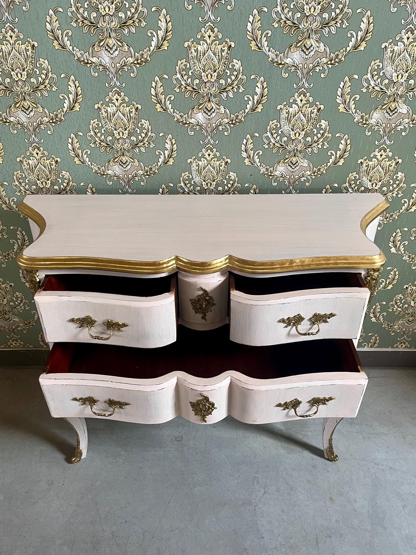 Pink Chest of Drawer, Retro French Style Dresser, Baroque Style Chest of Drawer, Home Gift for Her, Bedroom Decor Dresser, Pink Dresser