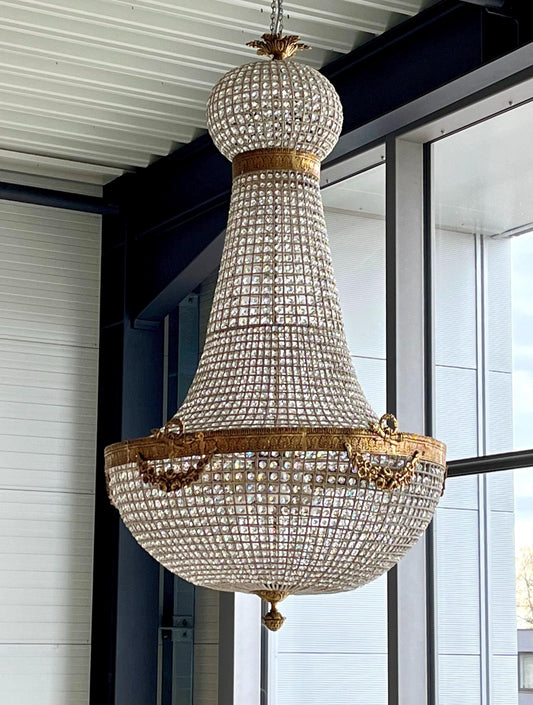 Huge Chandelier French Baroque Rococo Handmade Style in Gold Bronze in Silver Brass Ornaments for Hotel Lobby for New House Decor Chandelier