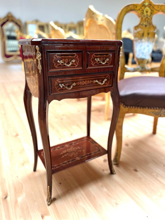 Louis XV Möbel Kommode Nachttisch im Antik Stil- kleines Quadrat