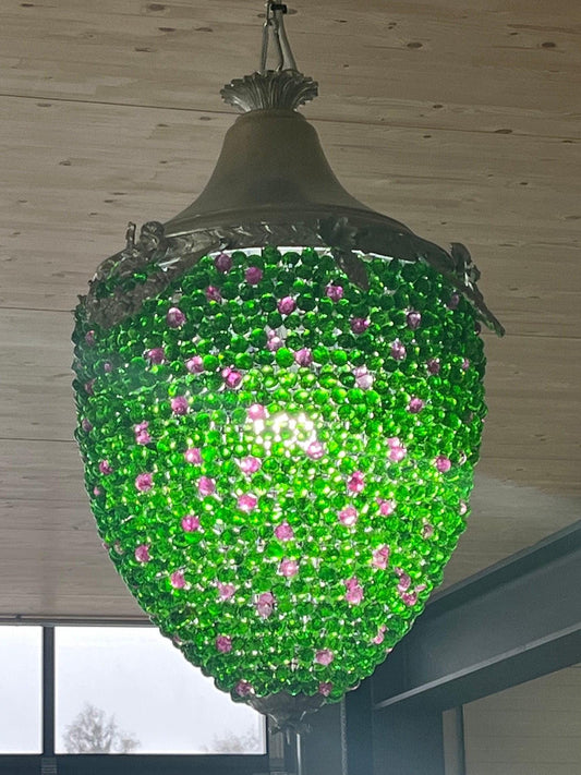 Colorful Pendant Lamp Nostalgic Baroque Style Lighting Decor in Green Blue Red beaded for Holiday Party Event Home Decor - Made To Order