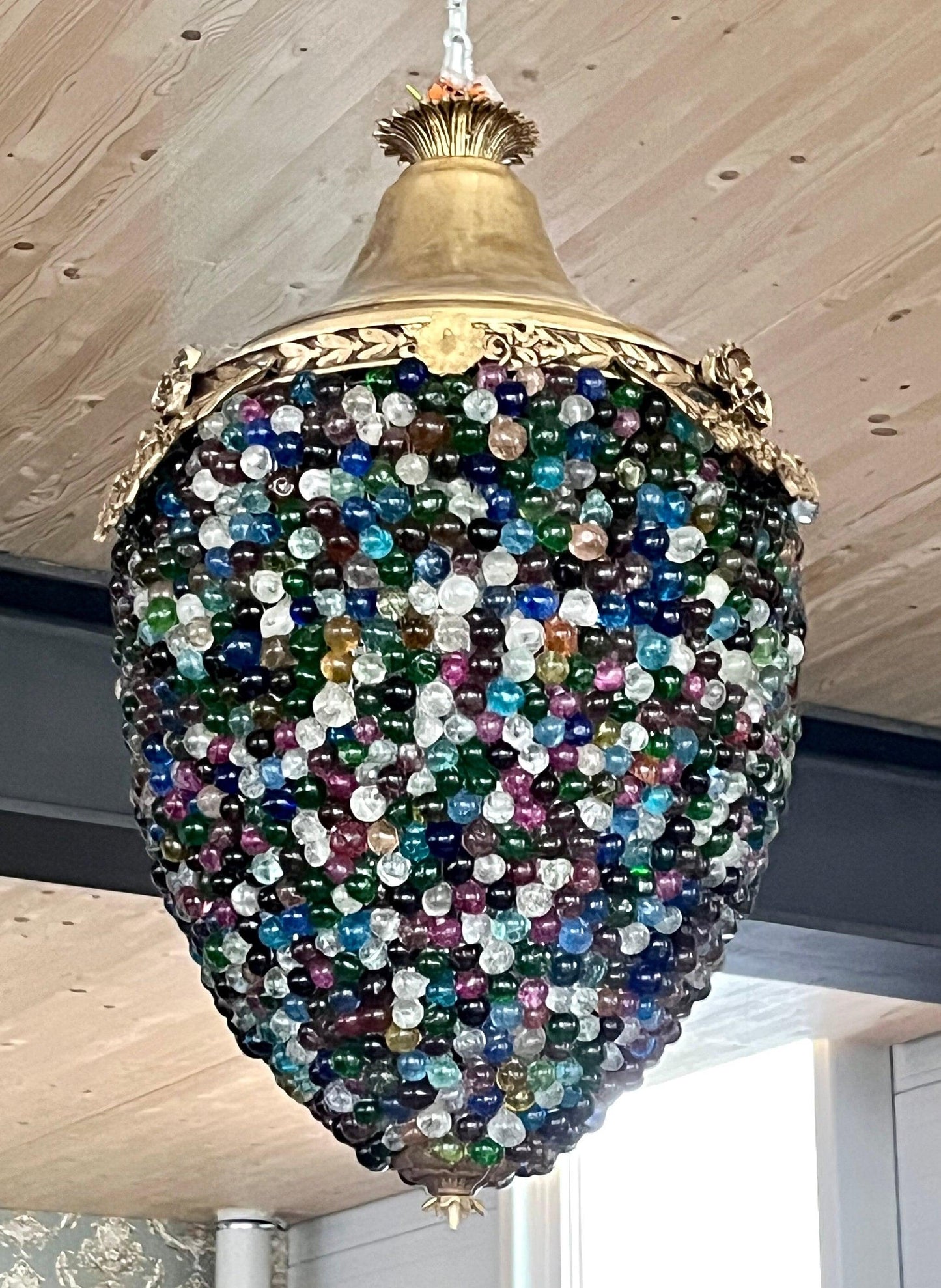 Colorful Pendant Lamp Nostalgic Baroque Style Lighting Decor in Green Blue Red beaded for Holiday Party Event Home Decor - Made To Order
