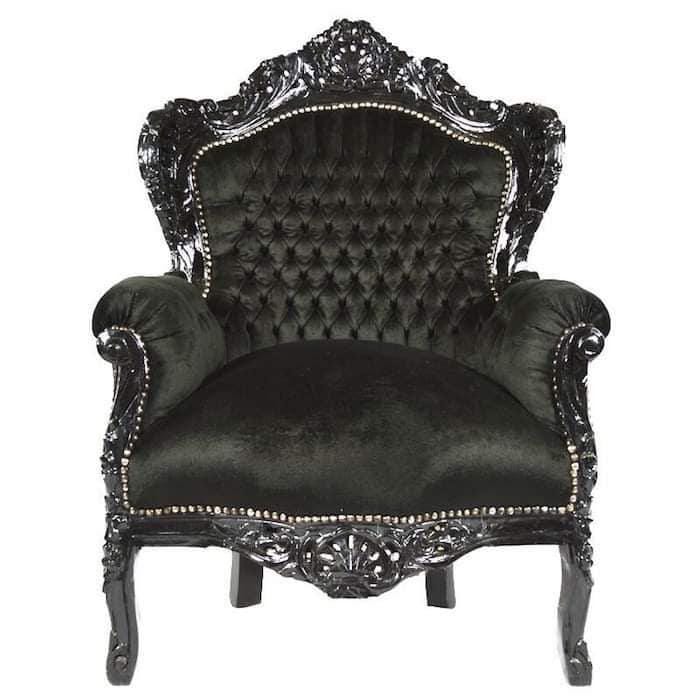 Sessel Barock Rokoko Stil /Armchair Retro Baroque Rococo Style Sofa Chair Nostalgic French Antique Style in Colorful Velvet - Made to Order