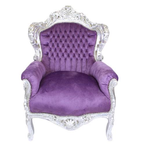 Sessel Barock Rokoko Stil /Armchair Retro Baroque Rococo Style Sofa Chair Nostalgic French Antique Style in Colorful Velvet - Made to Order