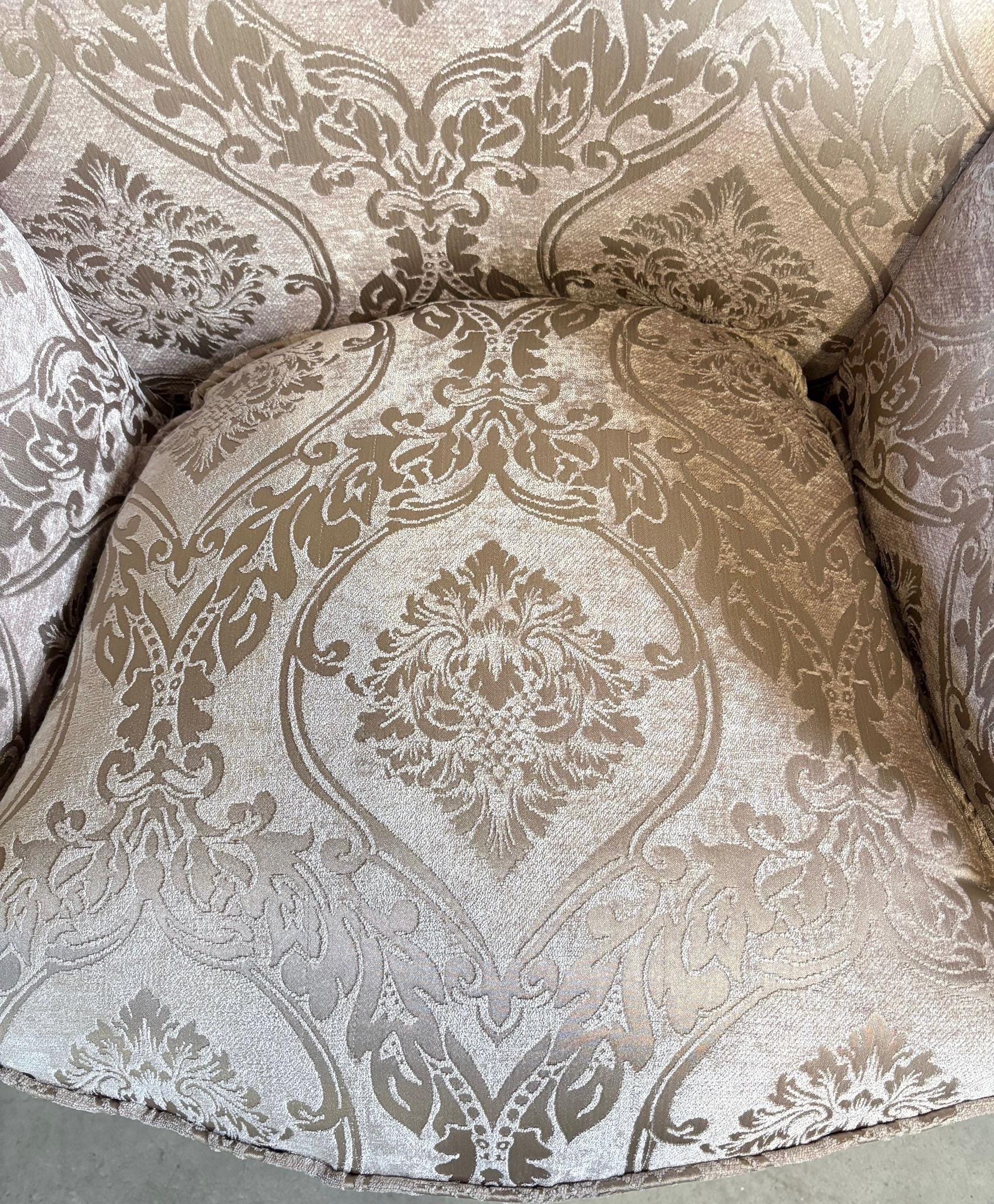 Sofa Set French Louis XV Style Tufted Velvet Dark Beige Color in Gold Finish Marble Top Coffee Table Retro Baroque Style Sofa Set