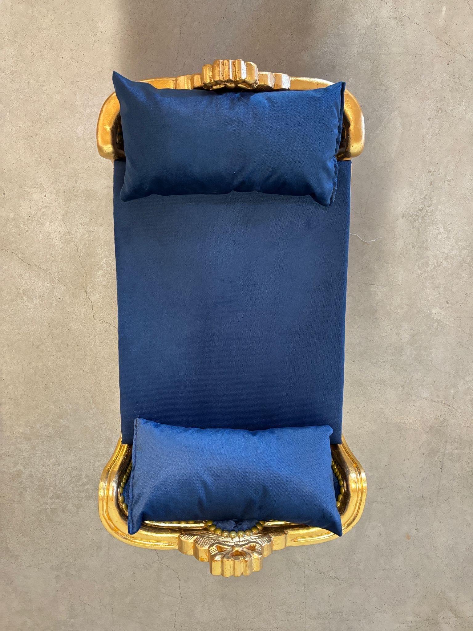Pet Bed French Louis Baroque Style Handmade Small Dog Bed Velvet Hot Pink Baroque Style Cat Bed Velvet Blue in Gold Finish Home Decor