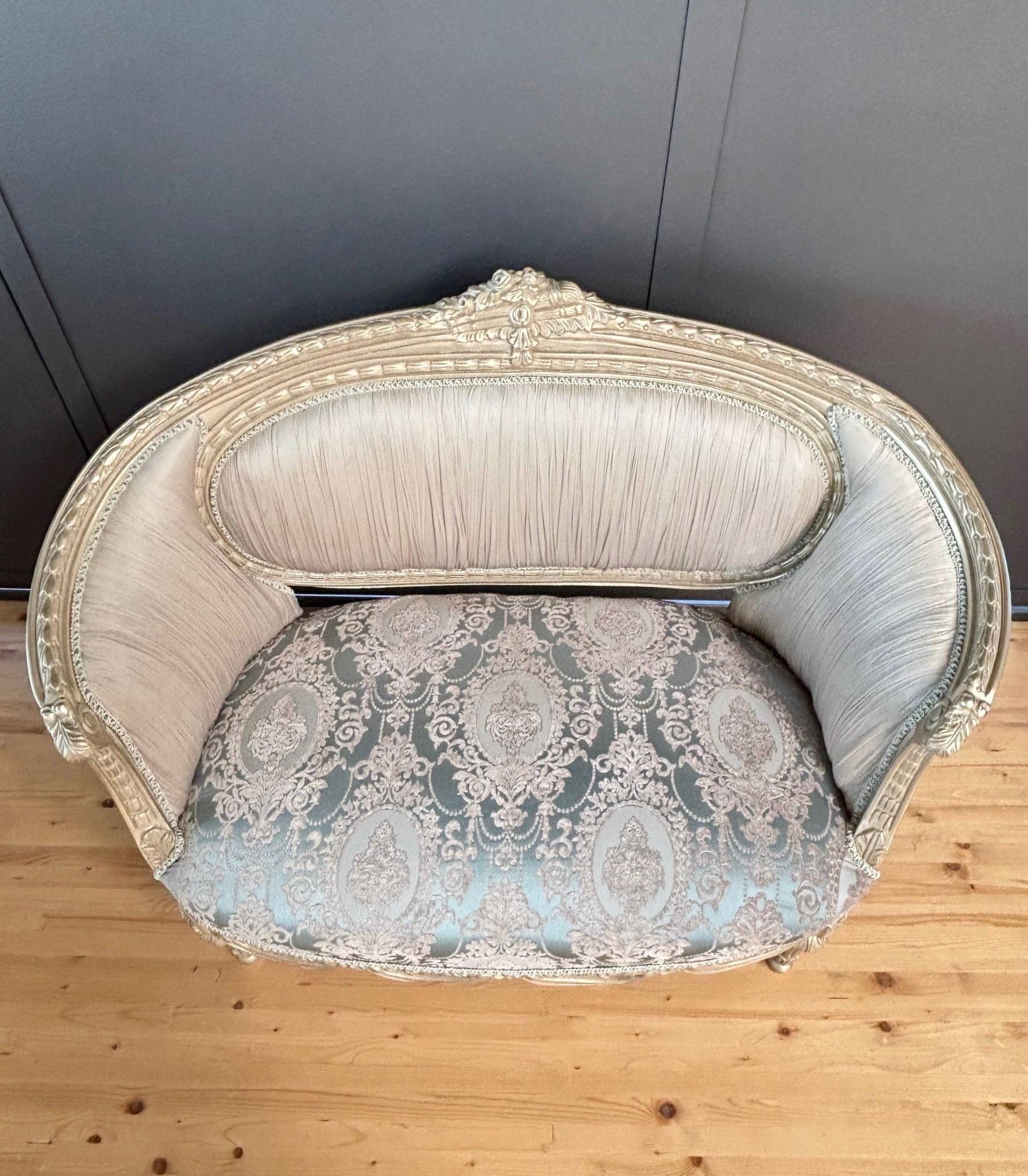 Lounge Sofa Baroque Rococo Style in Taupe Color Floral Handmade Luxurious Retro French Love Seat For Party Event Home Decor LIMITED EDTION