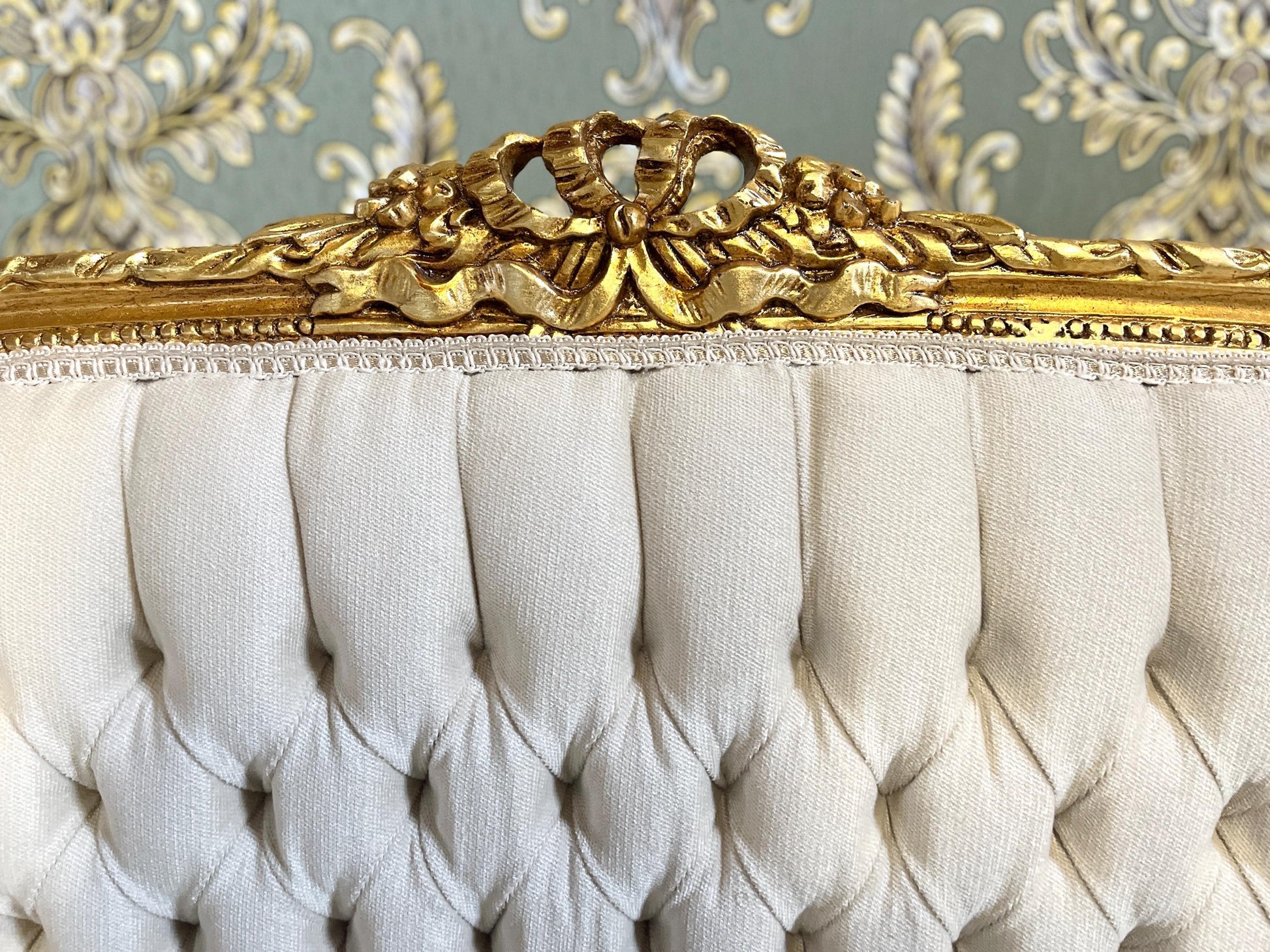Sofa Set Retro French Baroque Rococo Style Beige Floral Color Damask Lounge Couch Set Handmade Antique Style for Living Room Home Decor