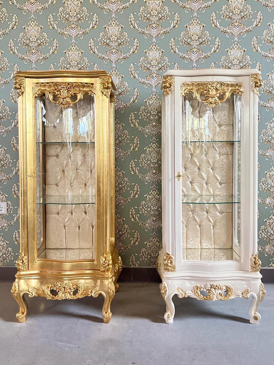 Showcase Gold French Louis XV Style Showcase Antique Style Silver Showcase Baroque Style Beige Showcase Home Decor French Style for Home