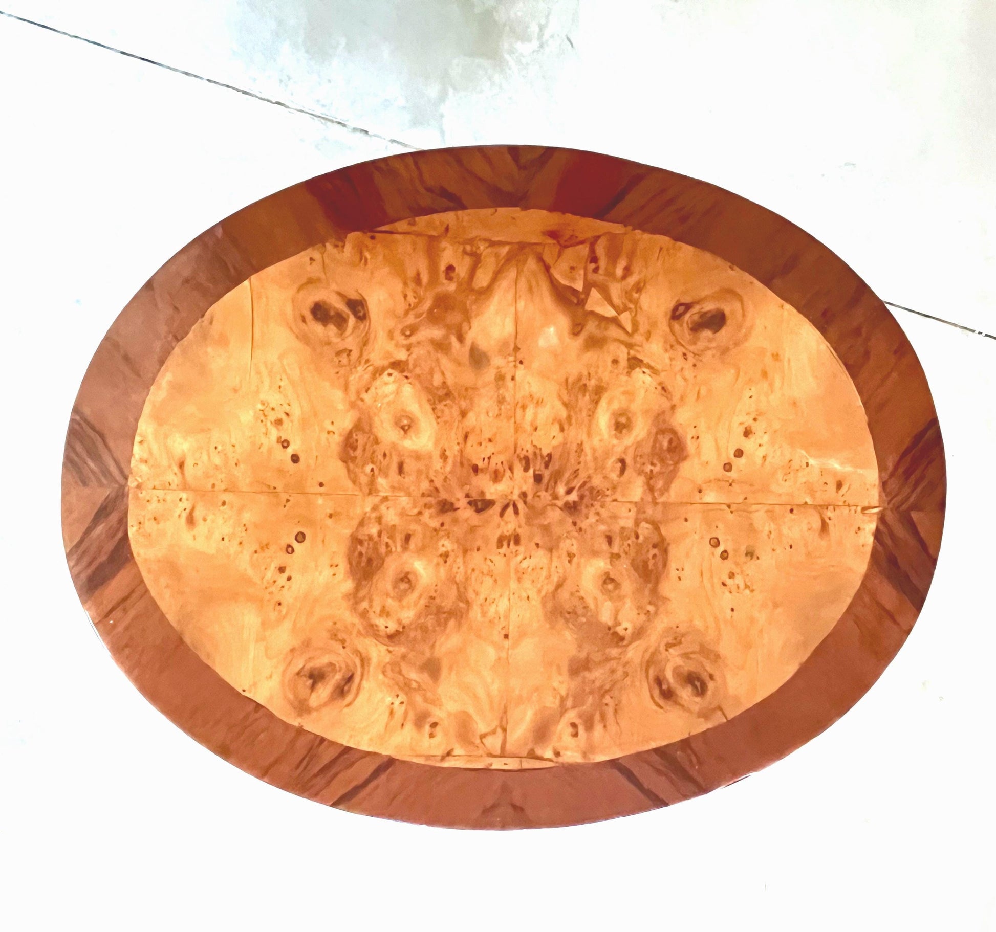 Side Table French Antique Style Wooden Brown Oval Shape Table Retro Baroque Style for Home Decor