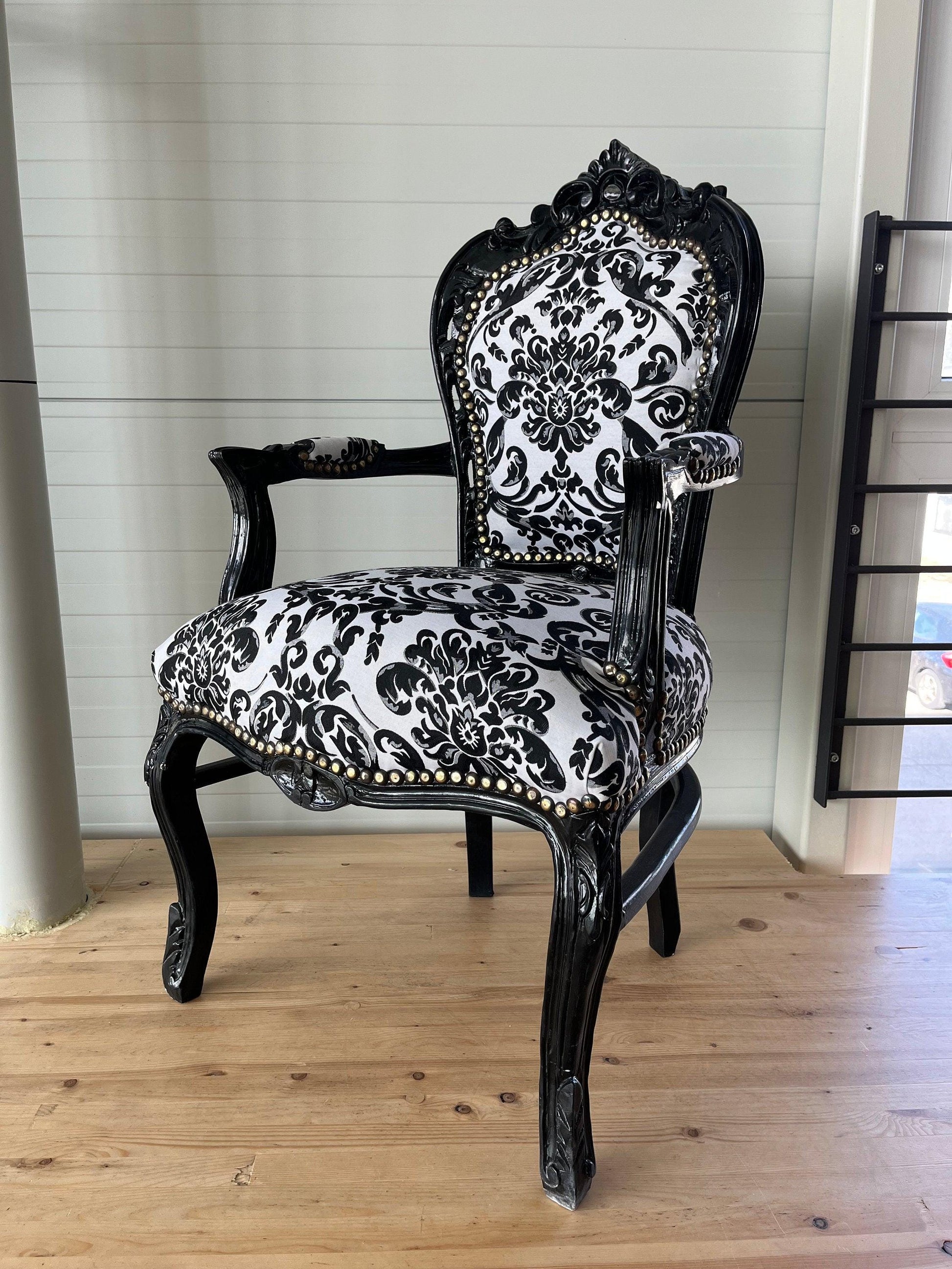 Armchair French Louis Style Chair Baroque Rococo Style Armchair in Floral Print for Home
