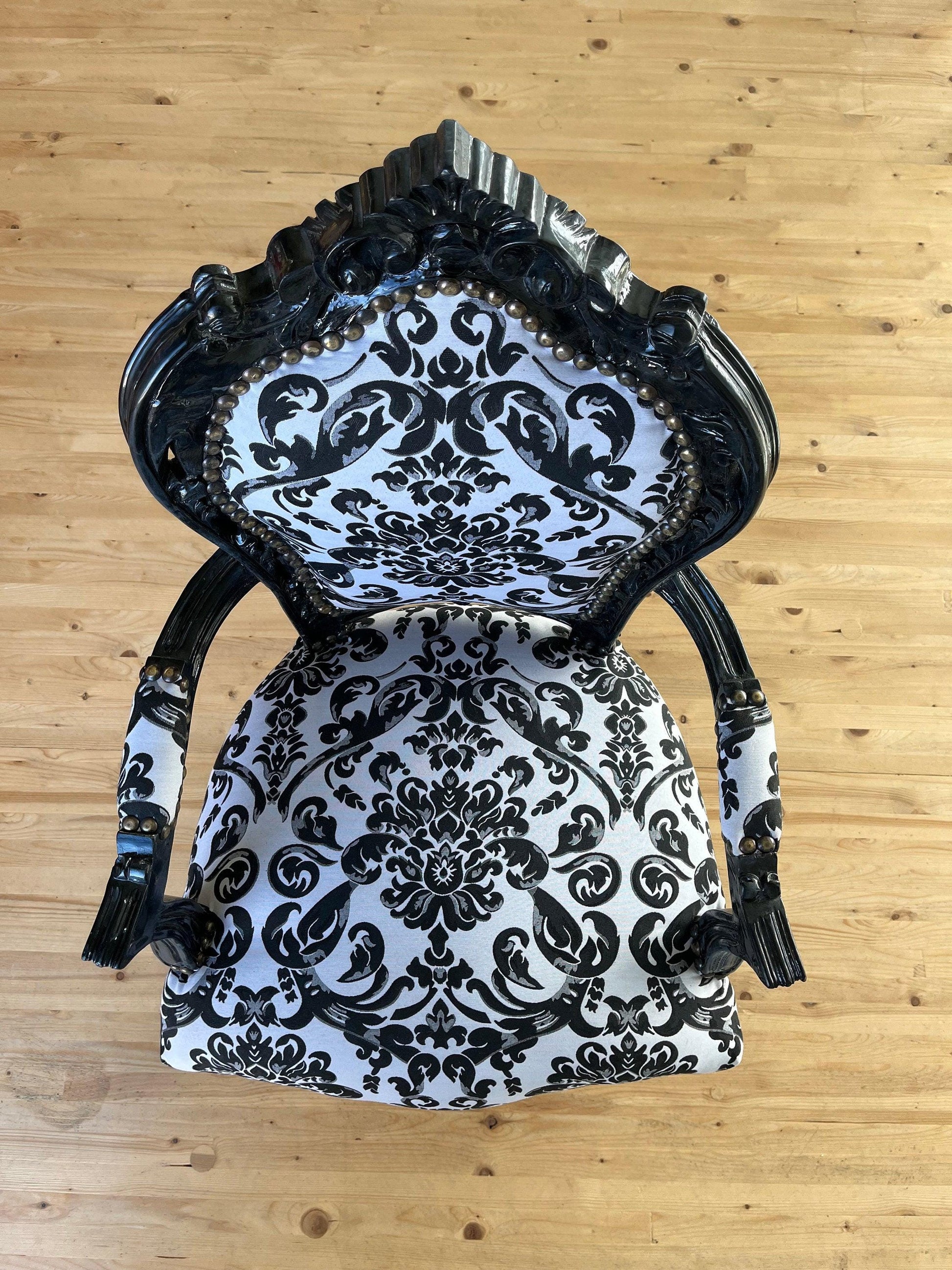 Armchair French Louis Style Chair Baroque Rococo Style Armchair in Floral Print for Home