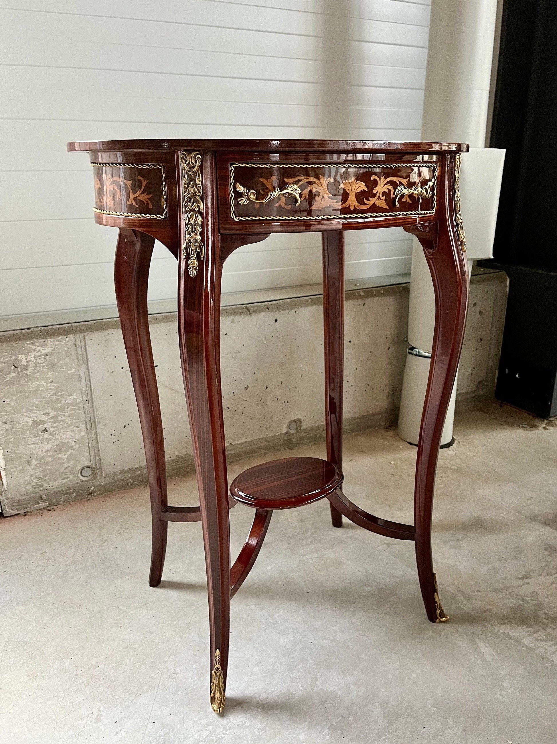 Side Table Wood Coffee Table Handmade Baroque Table French Small Table