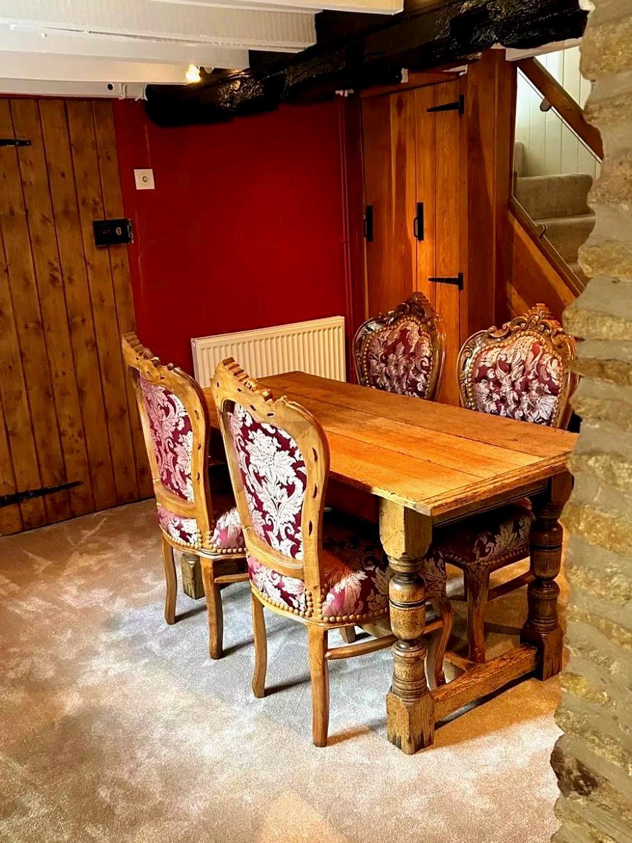 Accent Chair French Louis XV Baroque Style Dining Chair Handmade Antique Style Chair in Red Flower Pattern for Dining Room Chair Home Decor