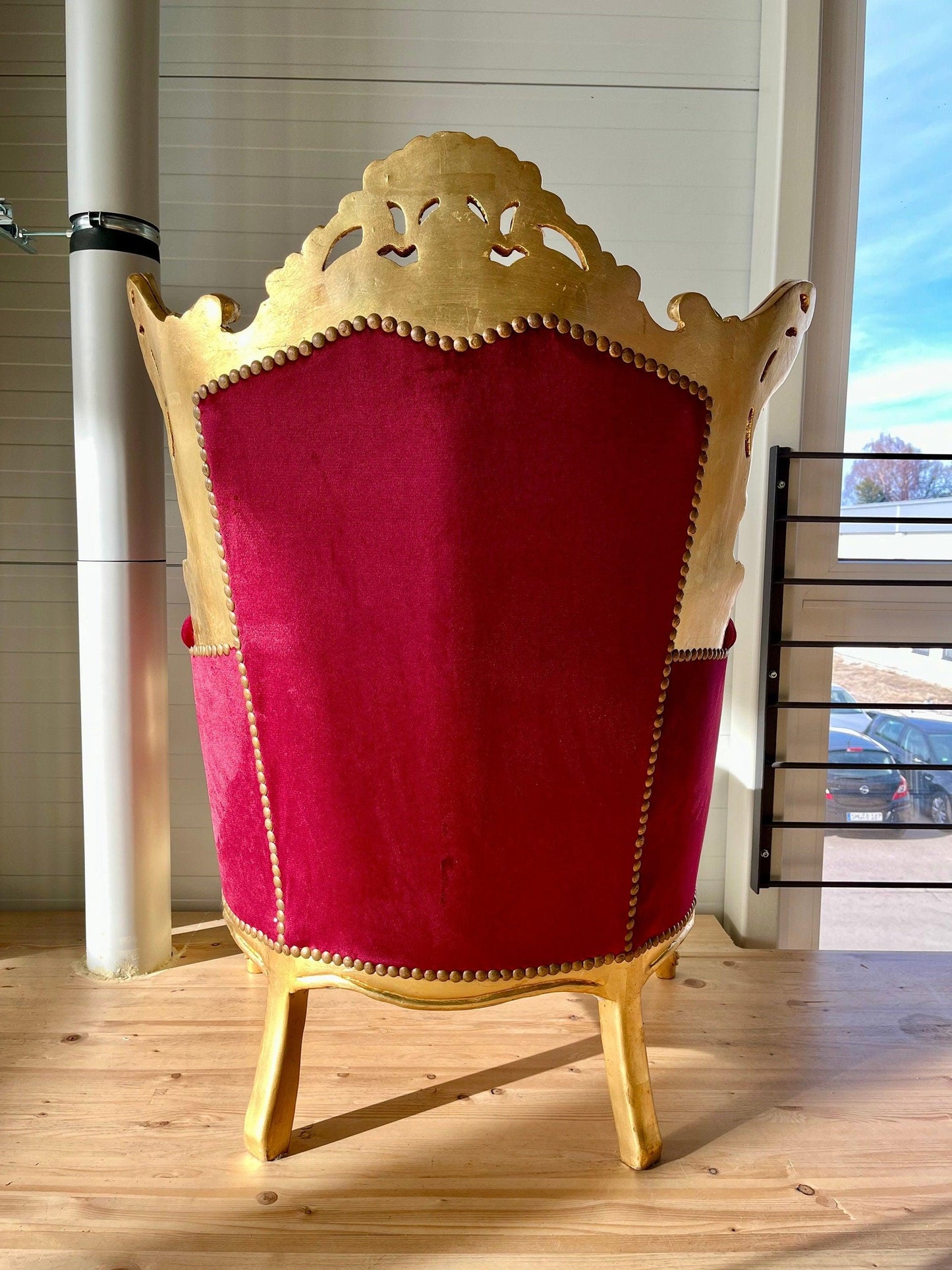 Armchair Velvet Red French Louis Style Sofa Chair Italian Antique Style Armchair Baroque Style for Living Room