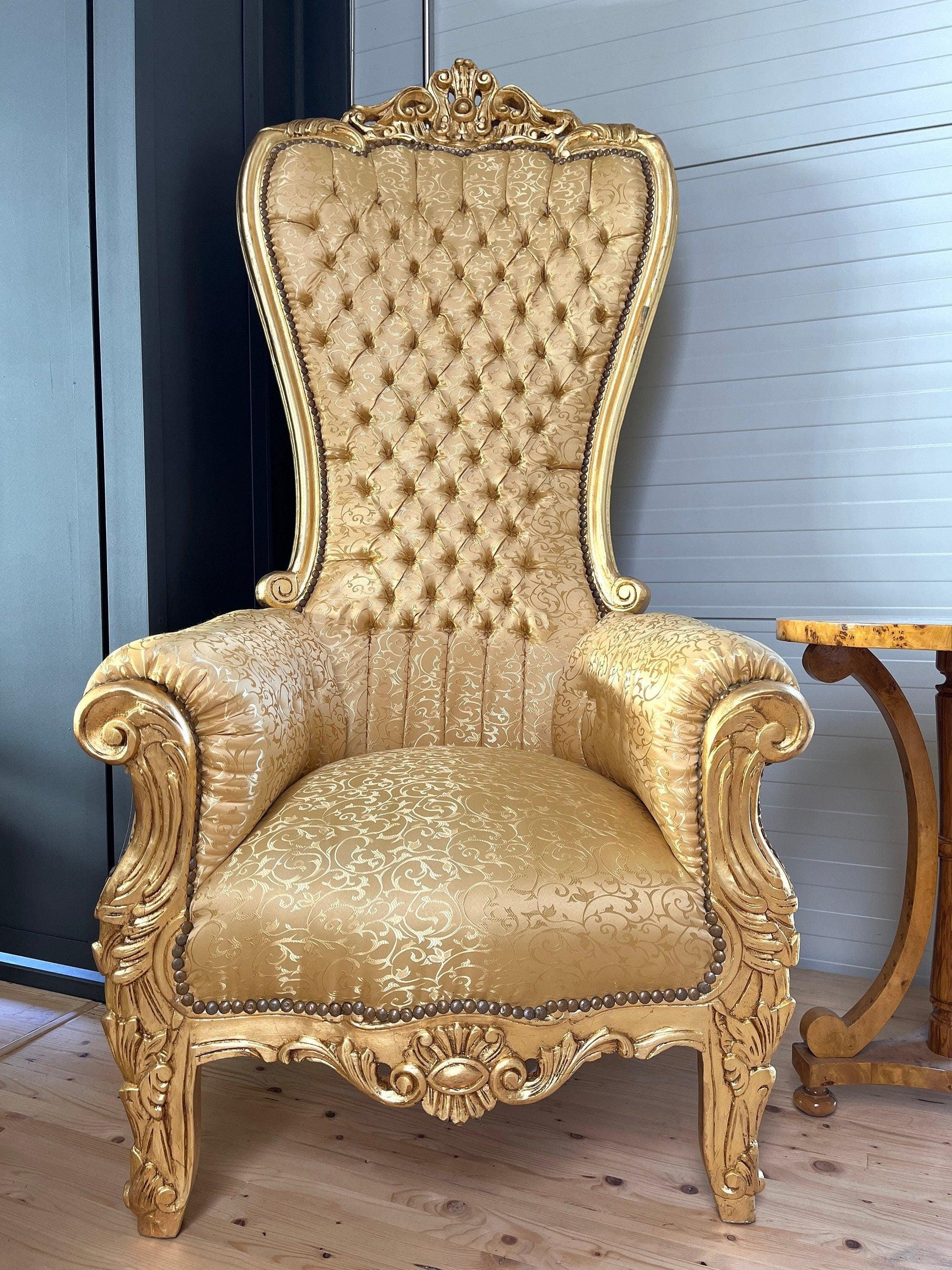Big Sofa Chair Gold Surprise Party Huge Armchair French Baroque Style Chair for Special Event