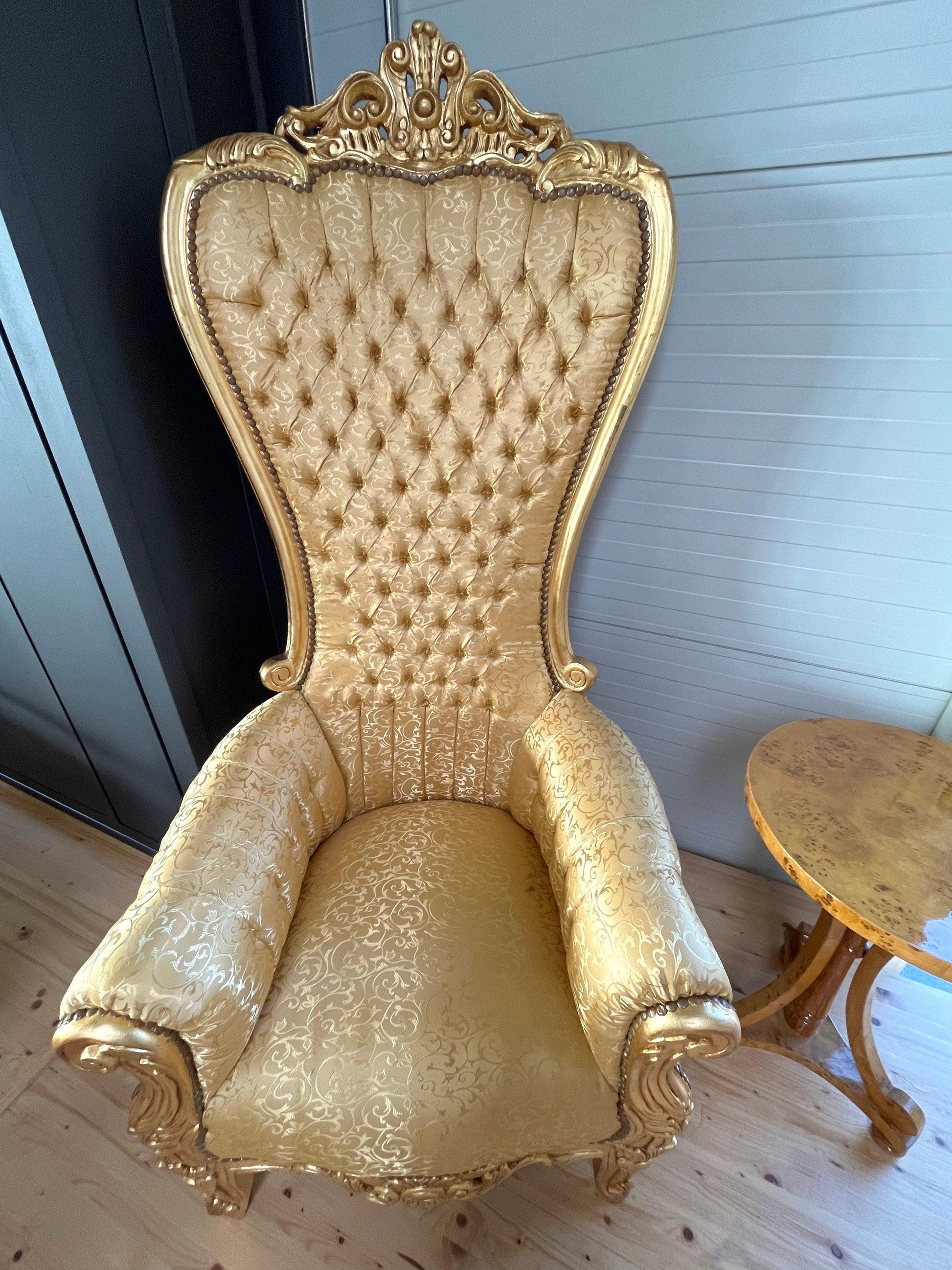 Big Sofa Chair Gold Surprise Party Huge Armchair French Baroque Style Chair for Special Event