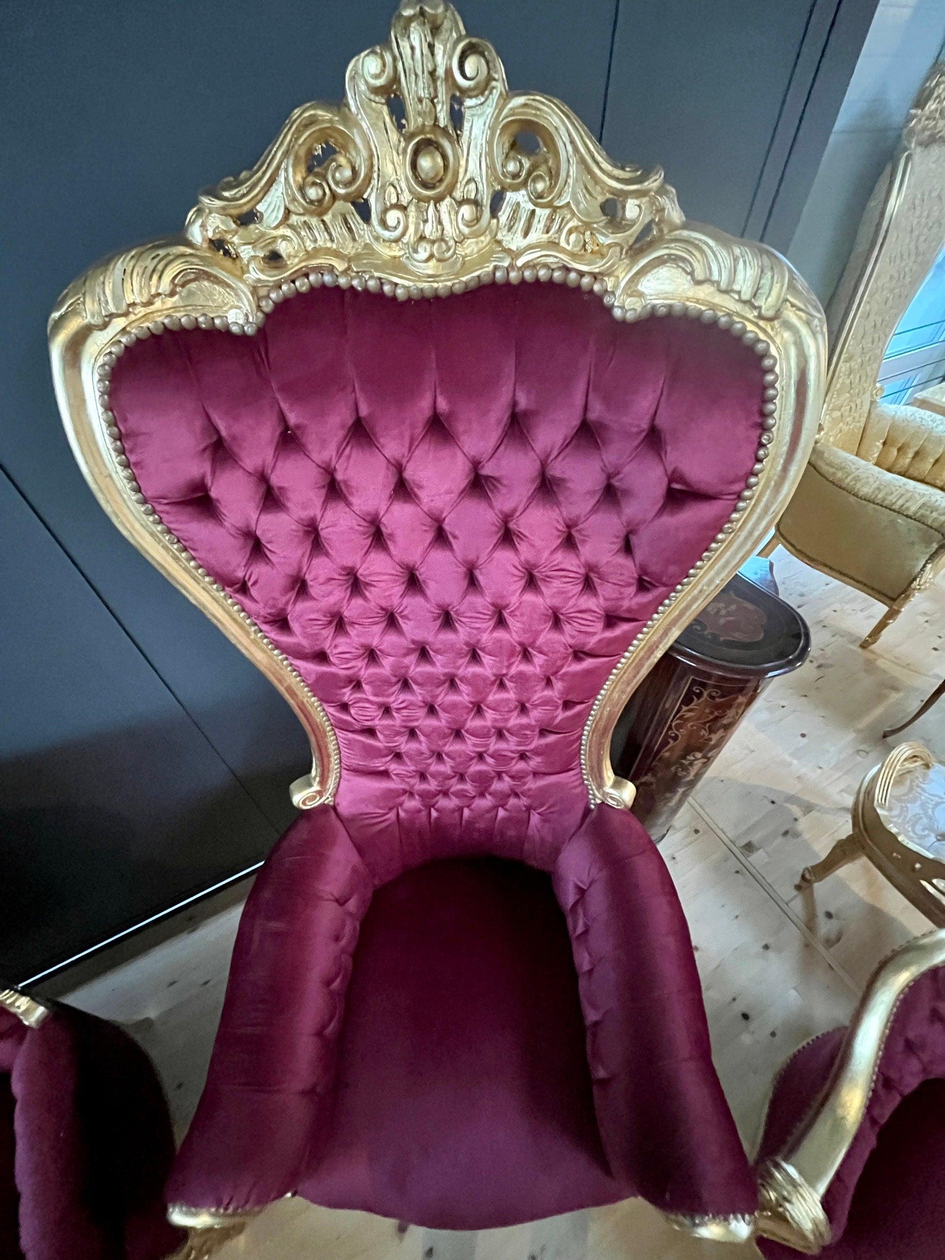 Big Sofa Chair Gold Surprise Party Huge Armchair French Baroque Style Chair for Special Event