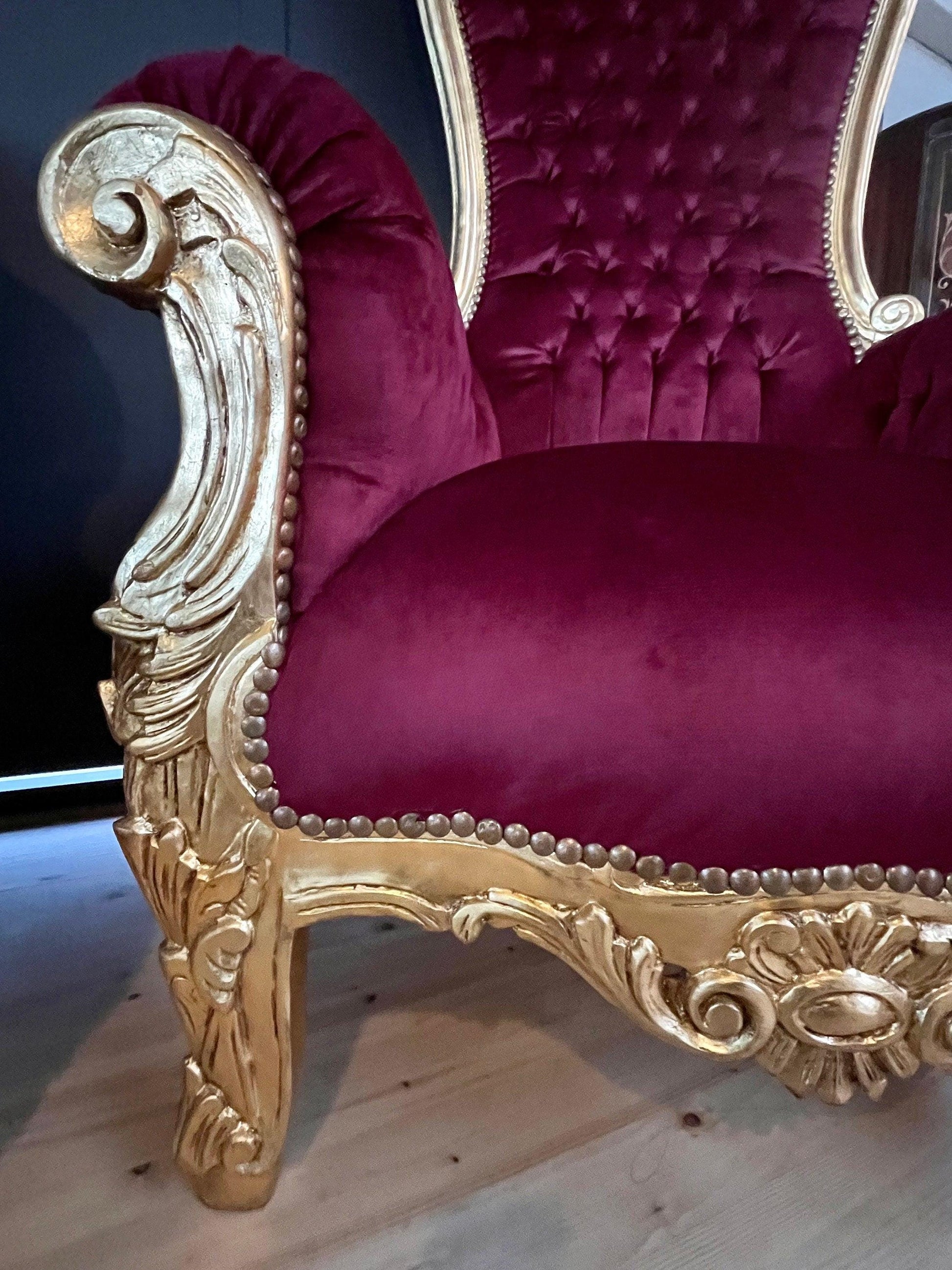 Big Sofa Chair Gold Surprise Party Huge Armchair French Baroque Style Chair for Special Event