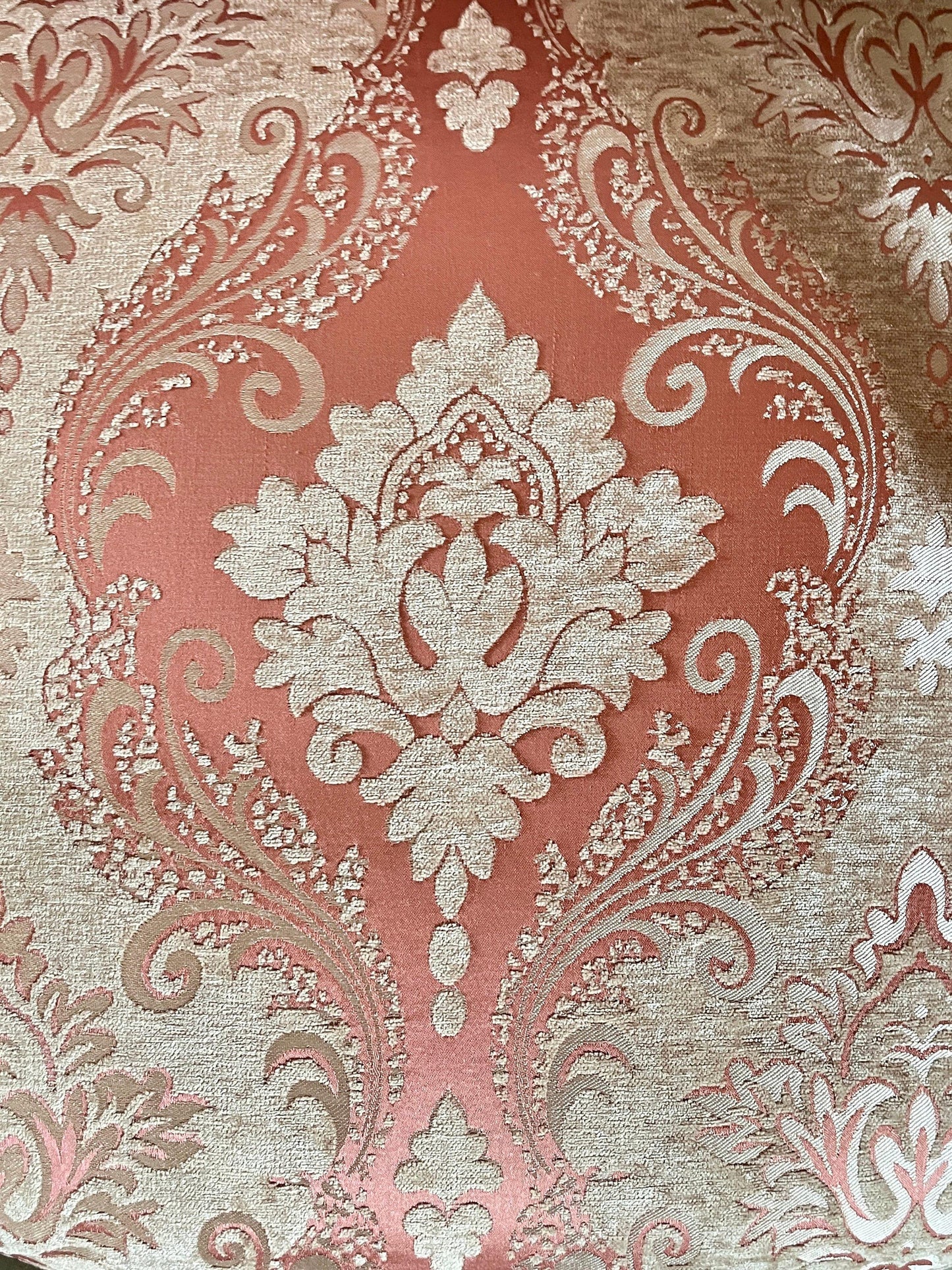 Armchair French Louis Style in Pink Flower Damask Retro Baroque Rococo Style Lounge Chair For Home Decor