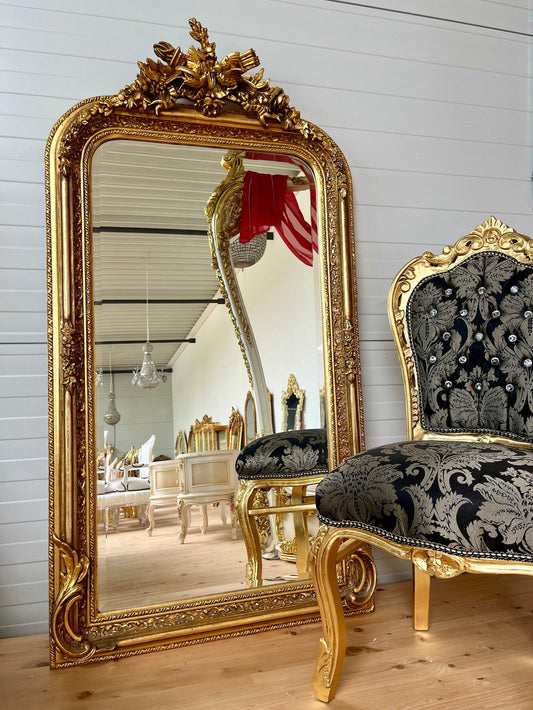 Floor Mirror French Baroque Rococo Style Mirror in Gold Finish for Home Decor or Hotel Decoration