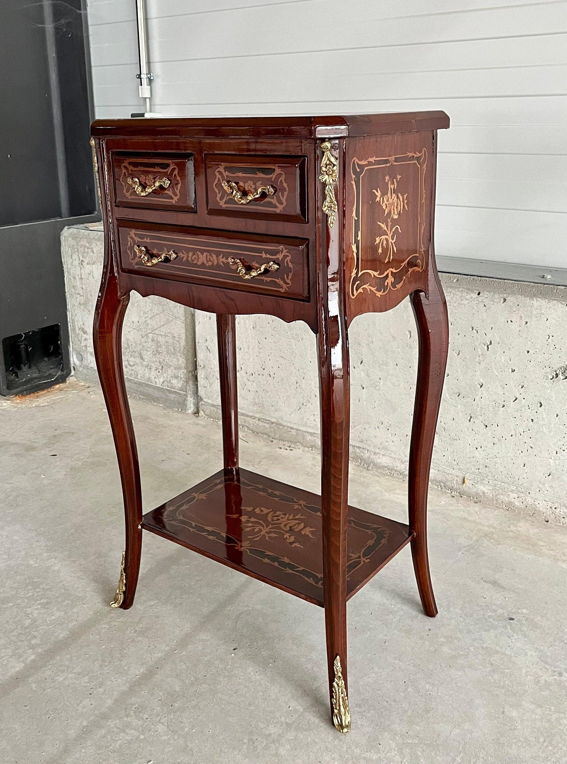 Louis XV Möbel Kommode Nachttisch im Antik Stil- kleines Quadrat